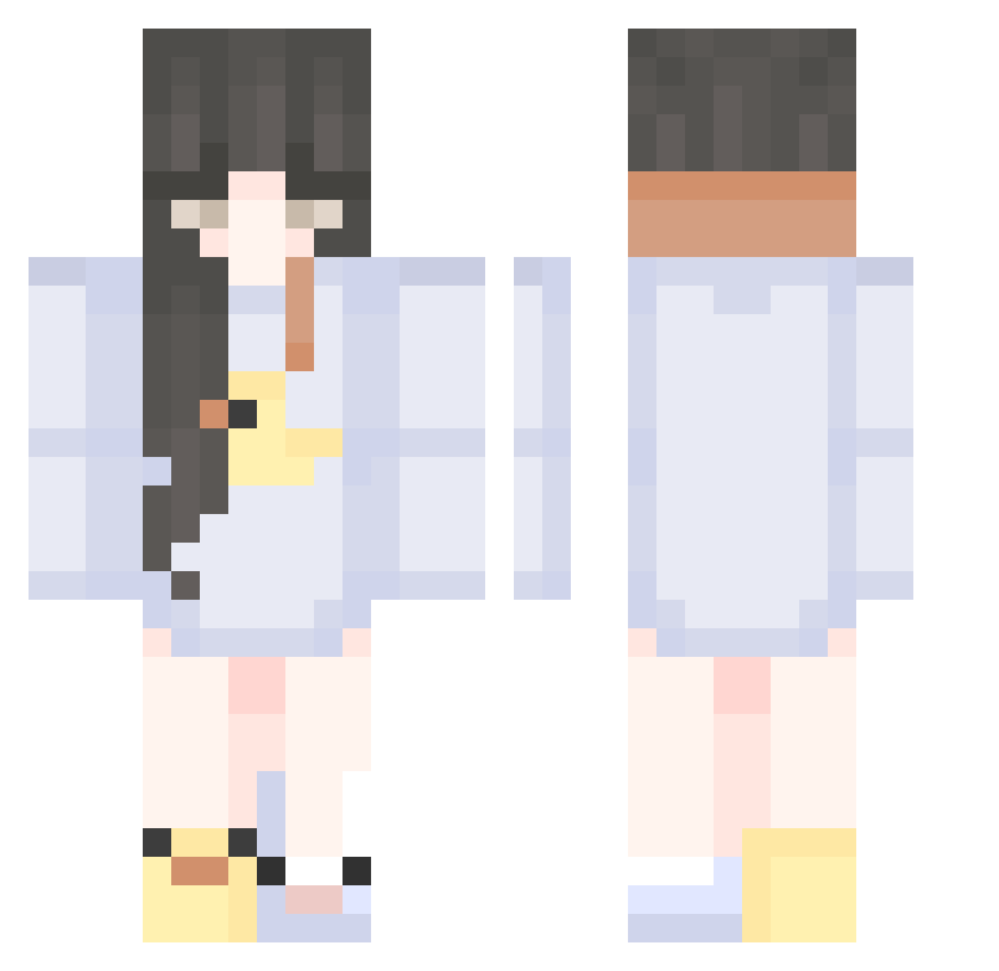 Dem0nicZoey Minecraft skin, front and back view