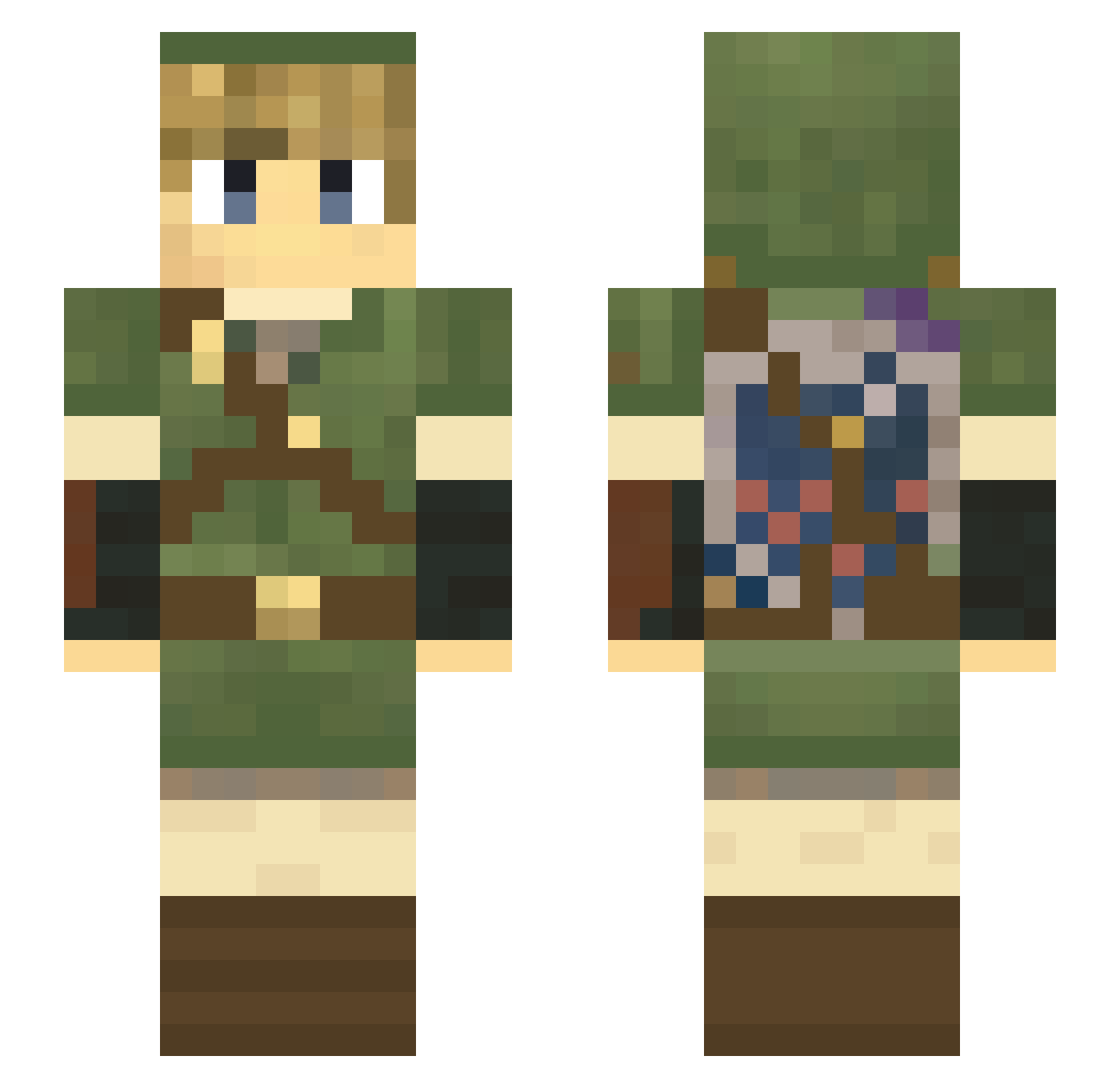 Vel0 Minecraft skin, front and back view