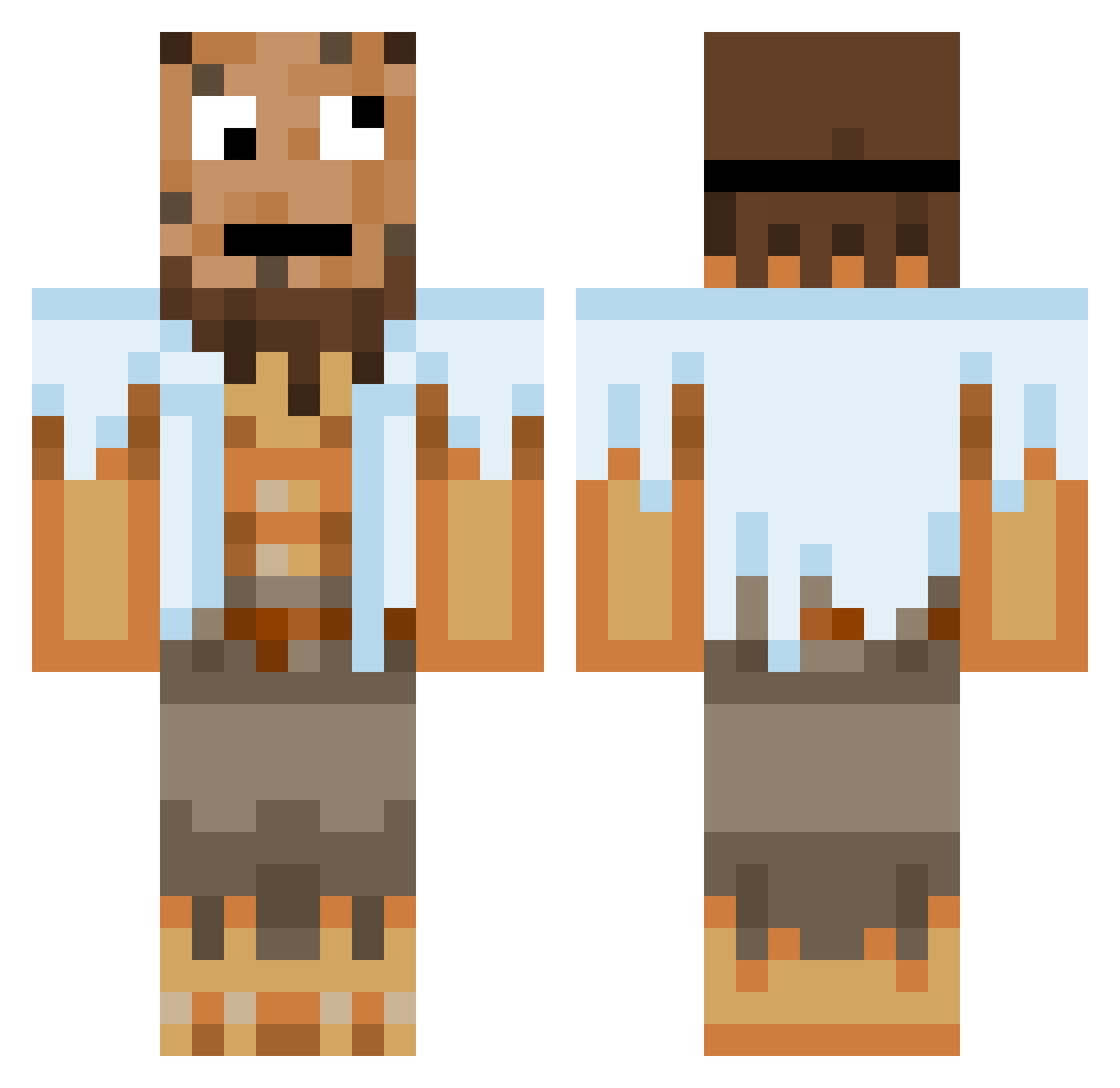 KlND Minecraft skin, front and back view