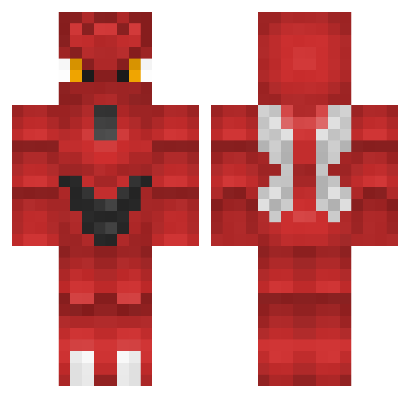 RekyThePoop Minecraft skin, front and back view
