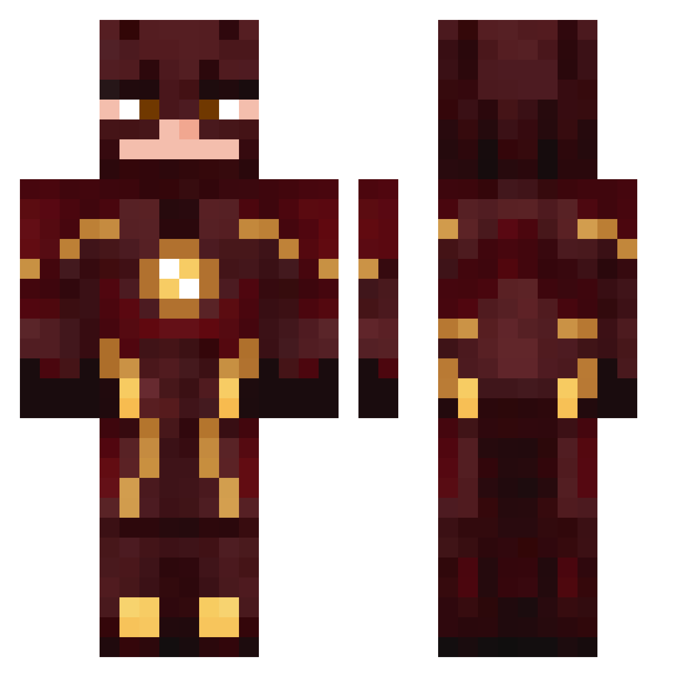 Sleppty Minecraft skin, front and back view