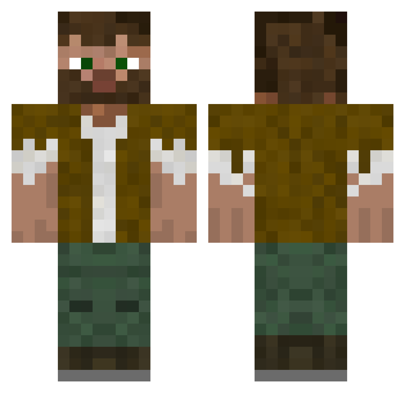 mzmo Minecraft skin, front and back view