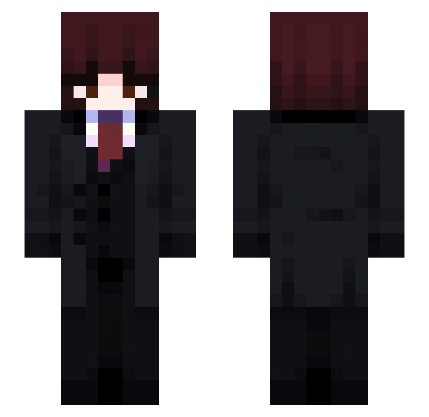 Tid4l Minecraft skin, front and back view