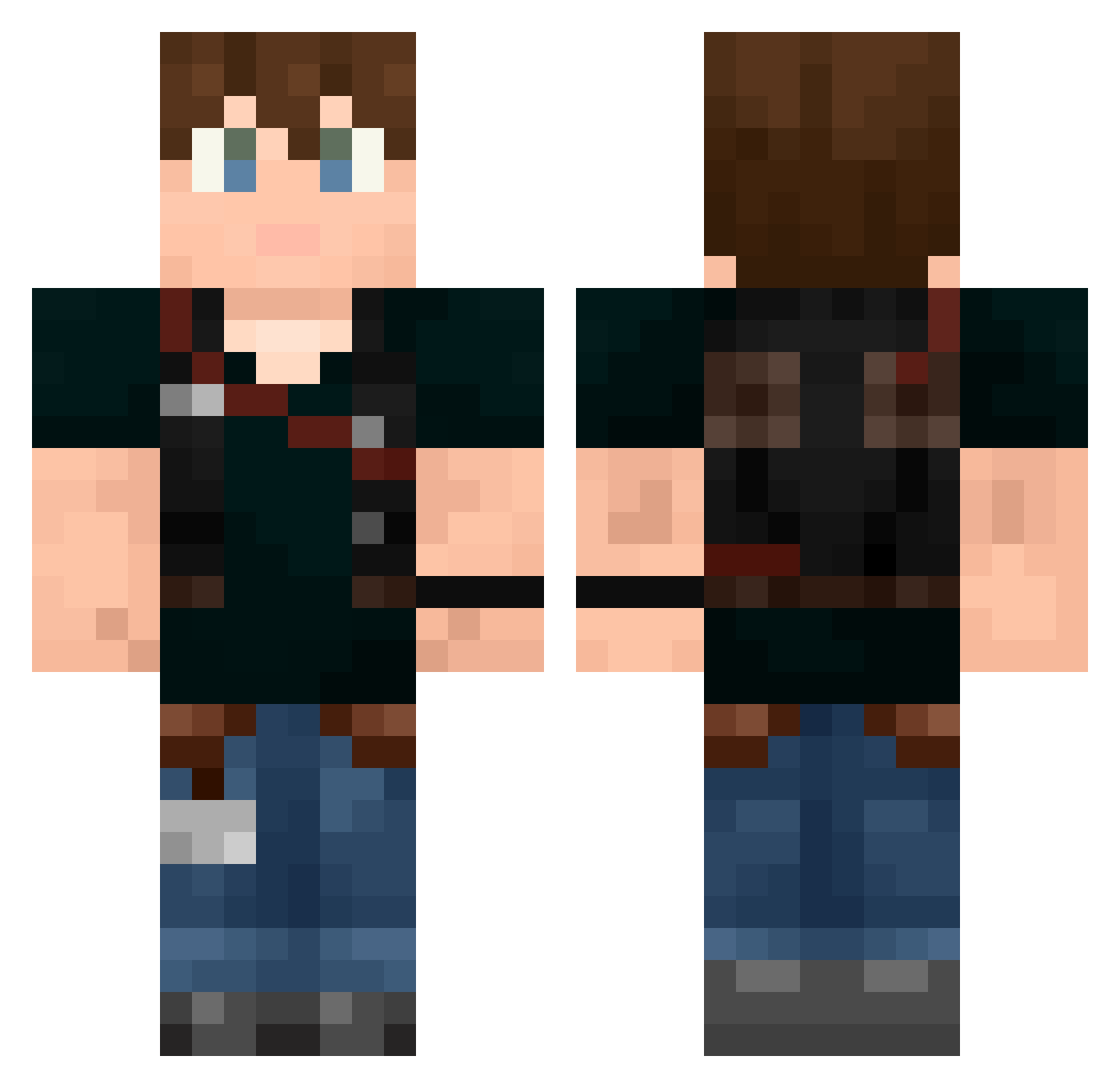 K1NGxRANDOM Minecraft skin, front and back view