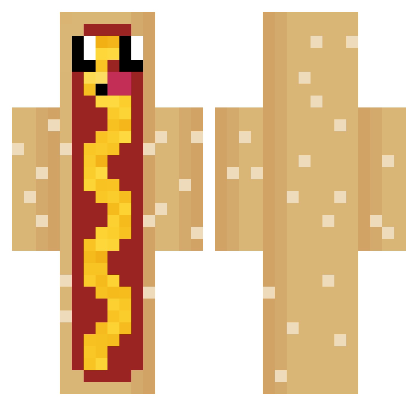 chasoh Minecraft skin, front and back view
