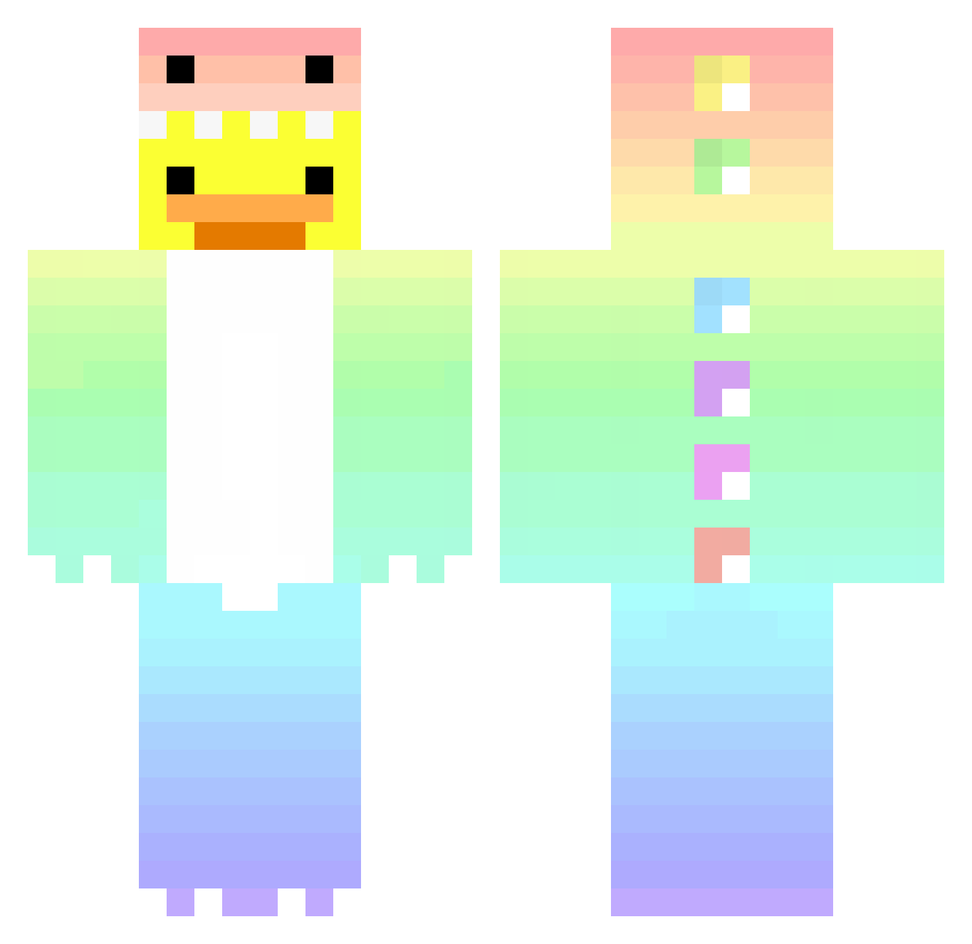 QuickCombos Minecraft skin, front and back view