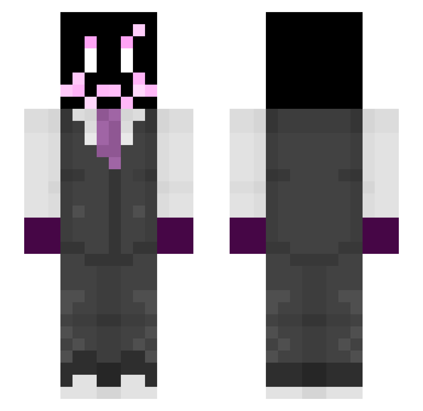 Deadlock609 Minecraft skin, front and back view