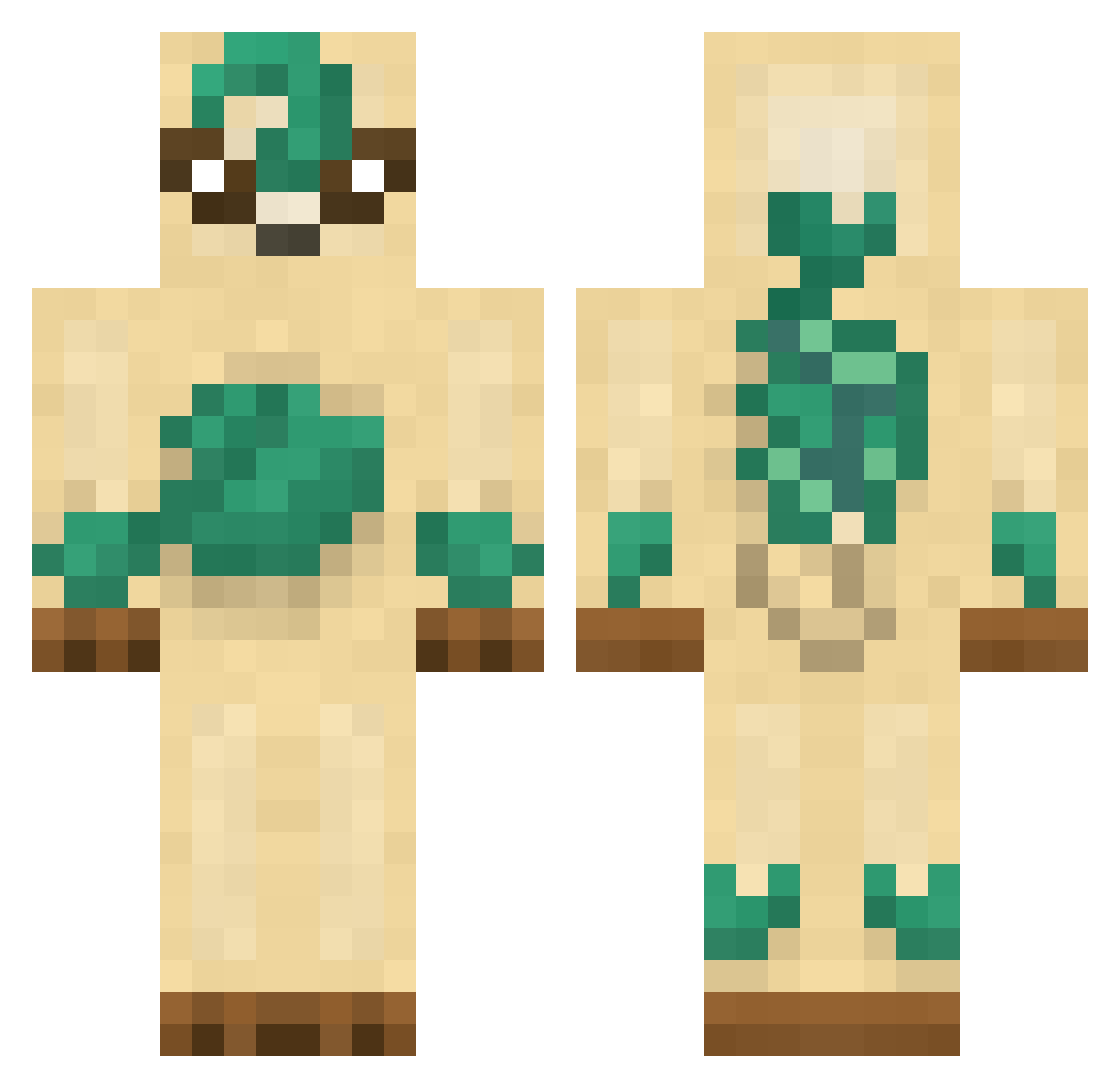 BlazedTheFox Minecraft skin, front and back view
