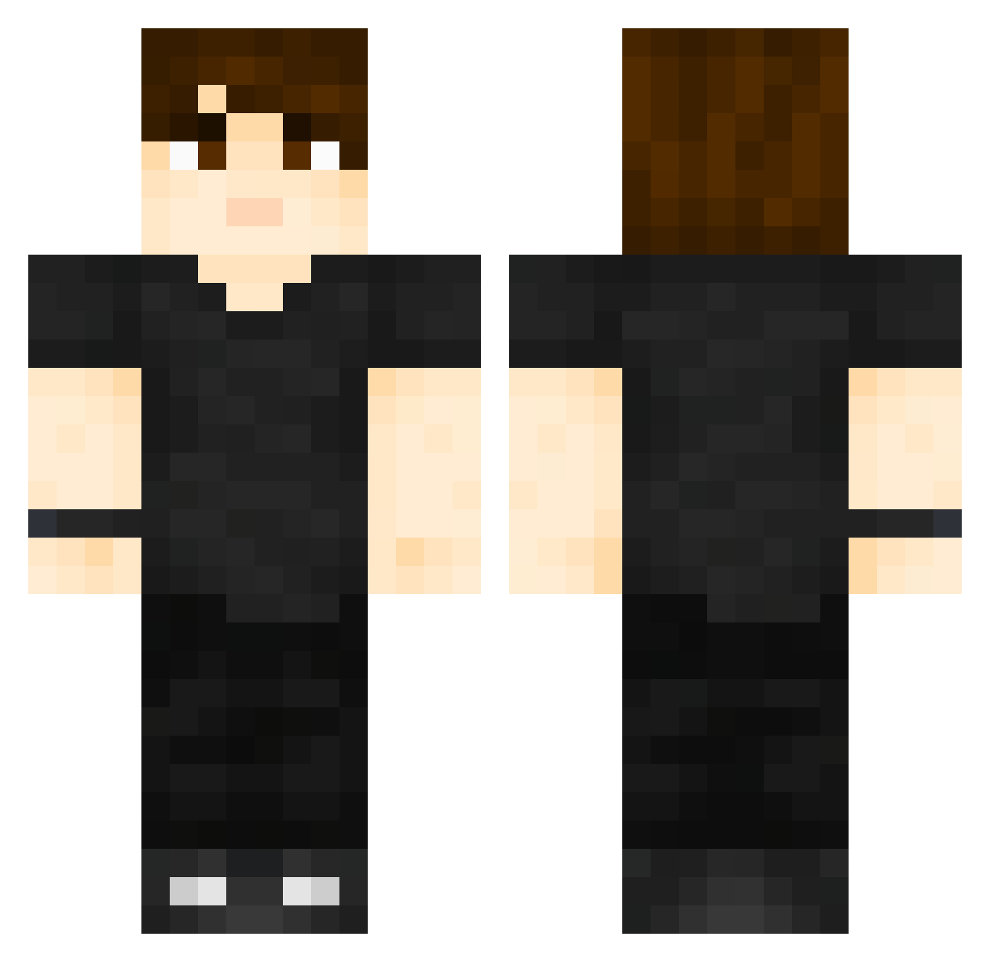 uomonutria64 Minecraft skin, front and back view