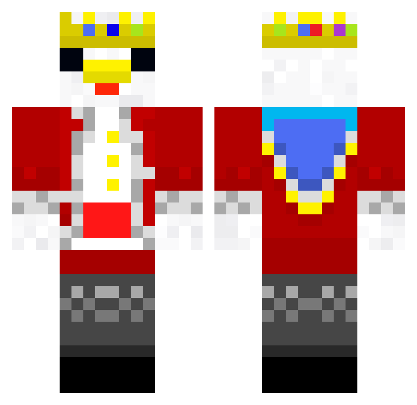 MaisQuiVoitLaJe Minecraft skin, front and back view