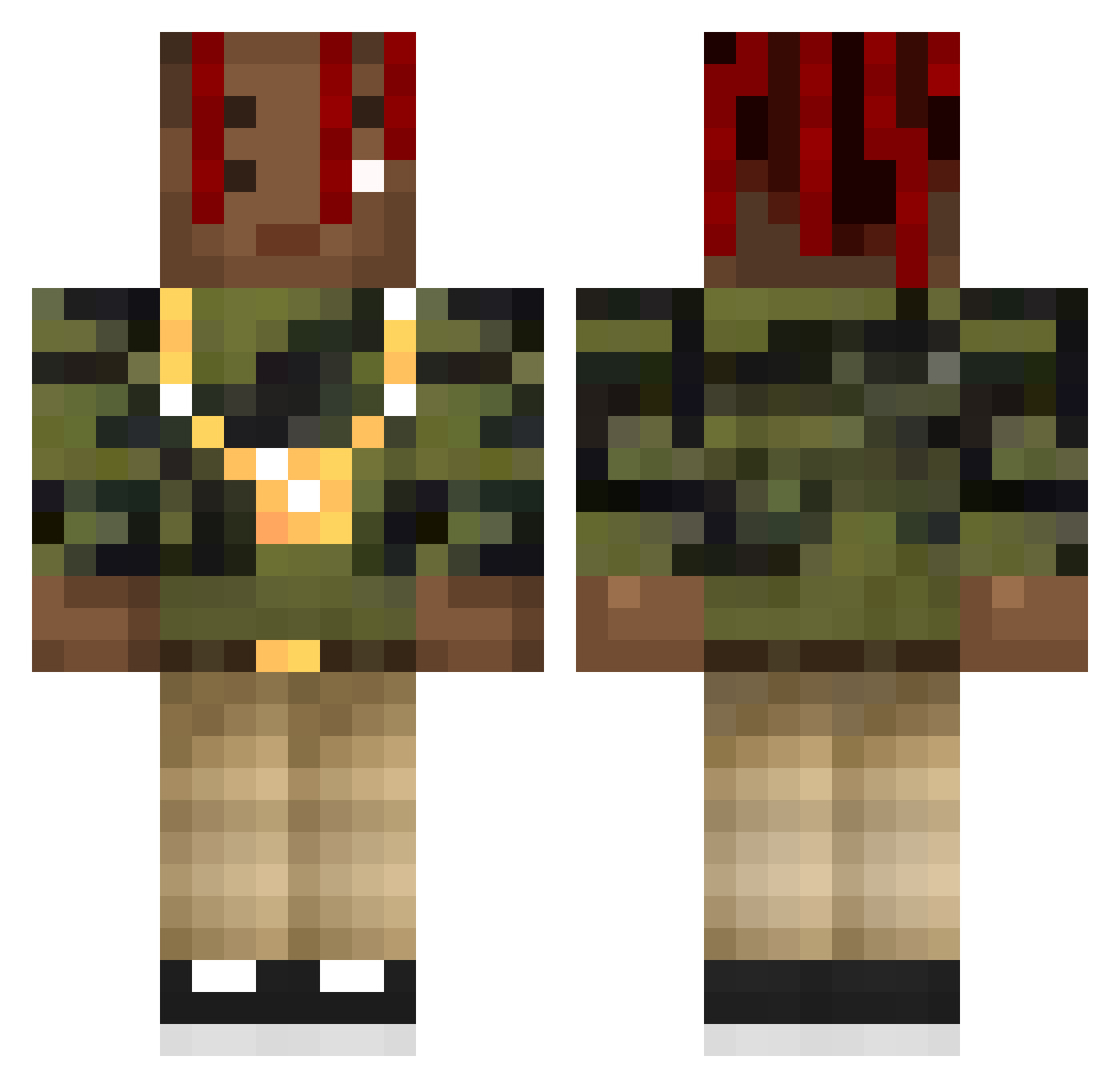 darky Minecraft skin, front and back view