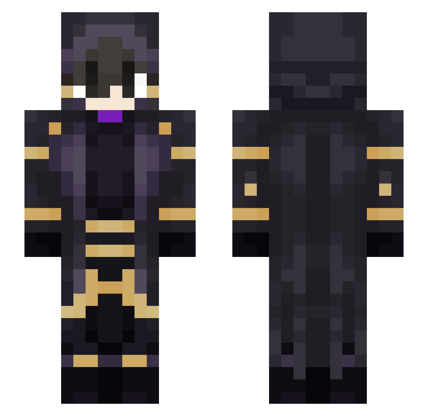 XRIMUNA Minecraft skin, front and back view