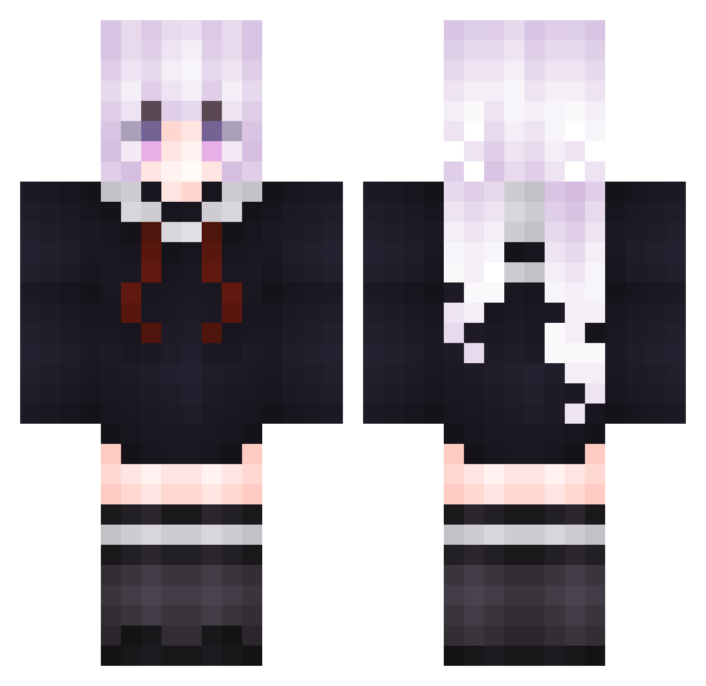 Whisperingprince Minecraft skin, front and back view