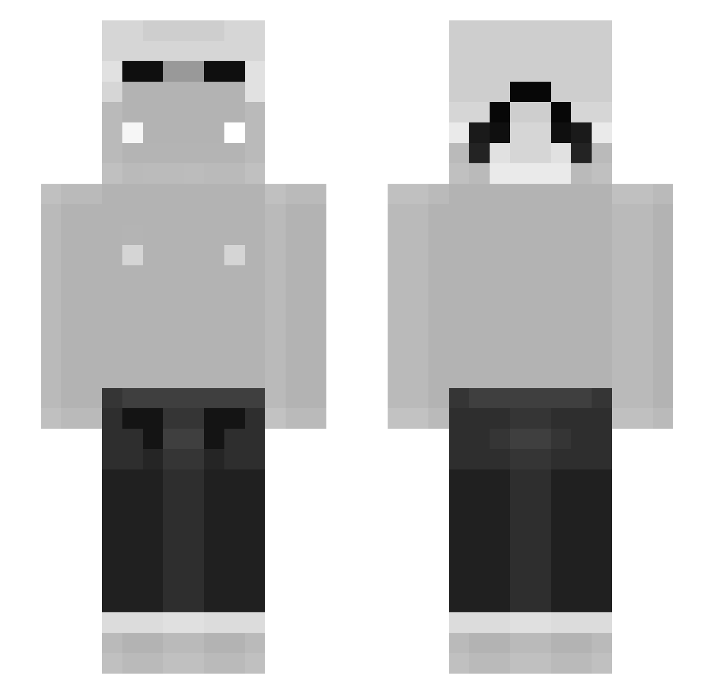 Soulz Minecraft skin, front and back view
