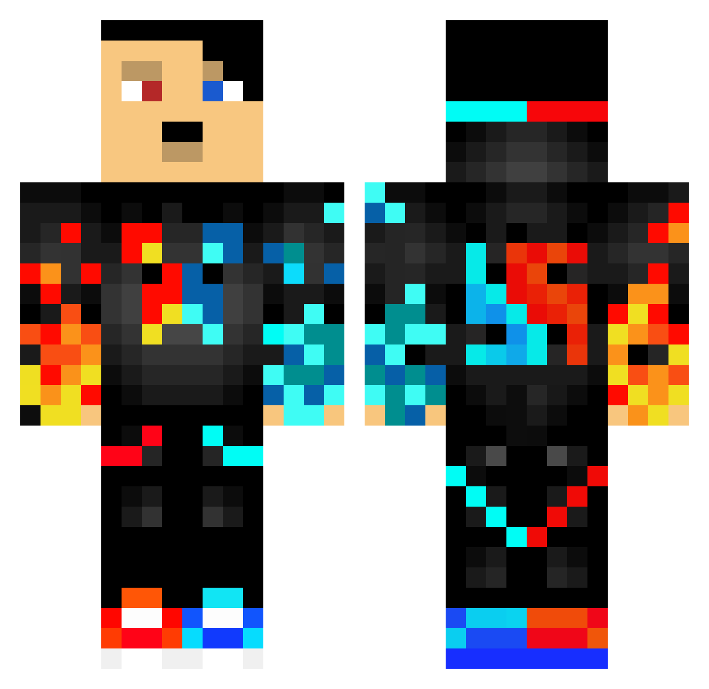 Spanok Minecraft skin, front and back view