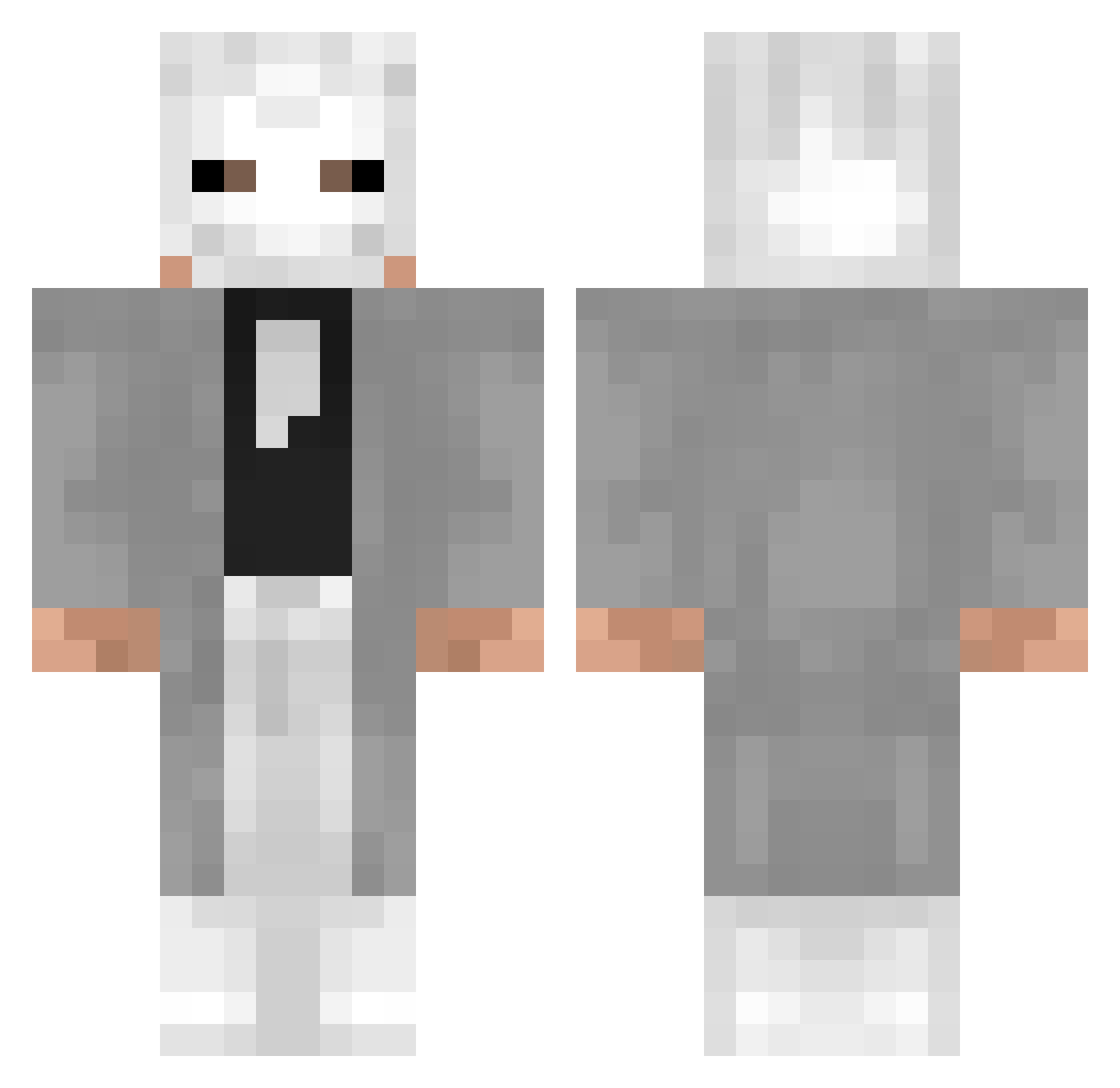 Nausk1 Minecraft skin, front and back view