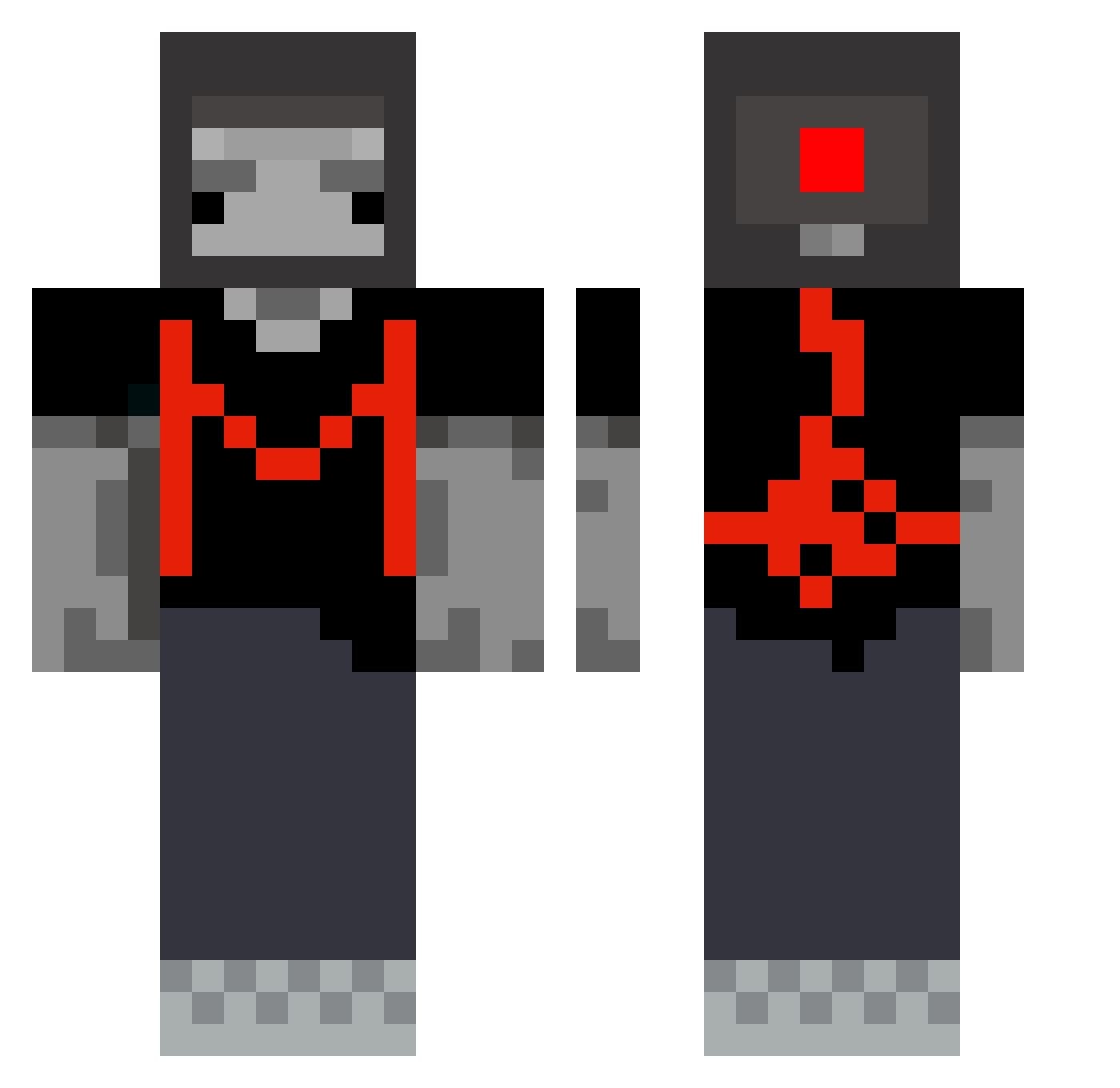 E_nz_o Minecraft skin, front and back view