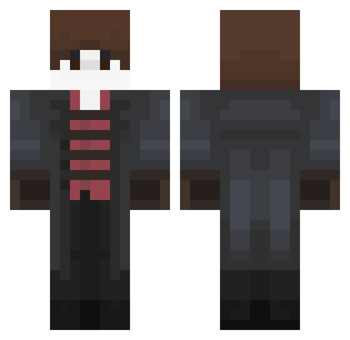 ZtheForgotten Minecraft skin, front and back view