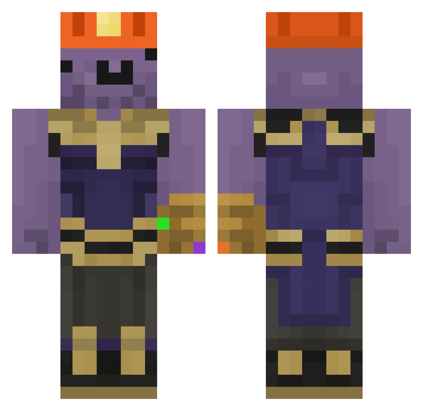 Saksi_ Minecraft skin, front and back view