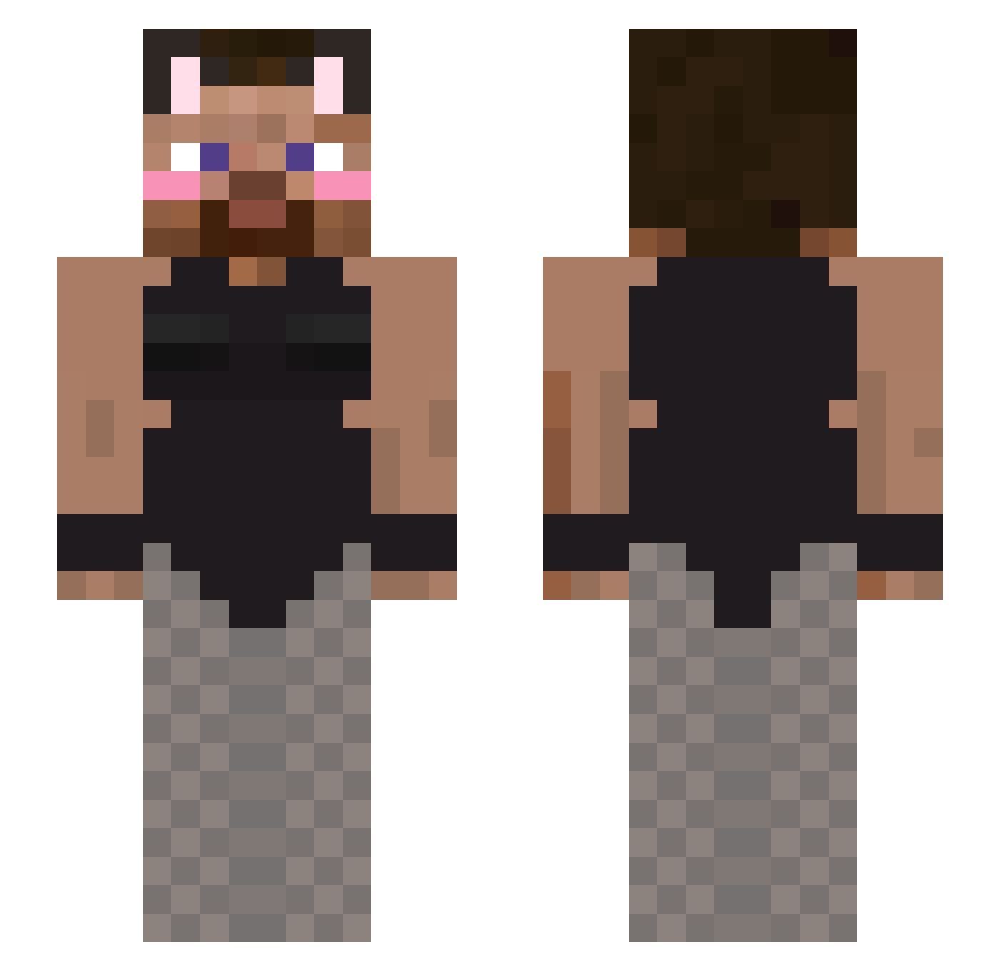 dbac Minecraft skin, front and back view