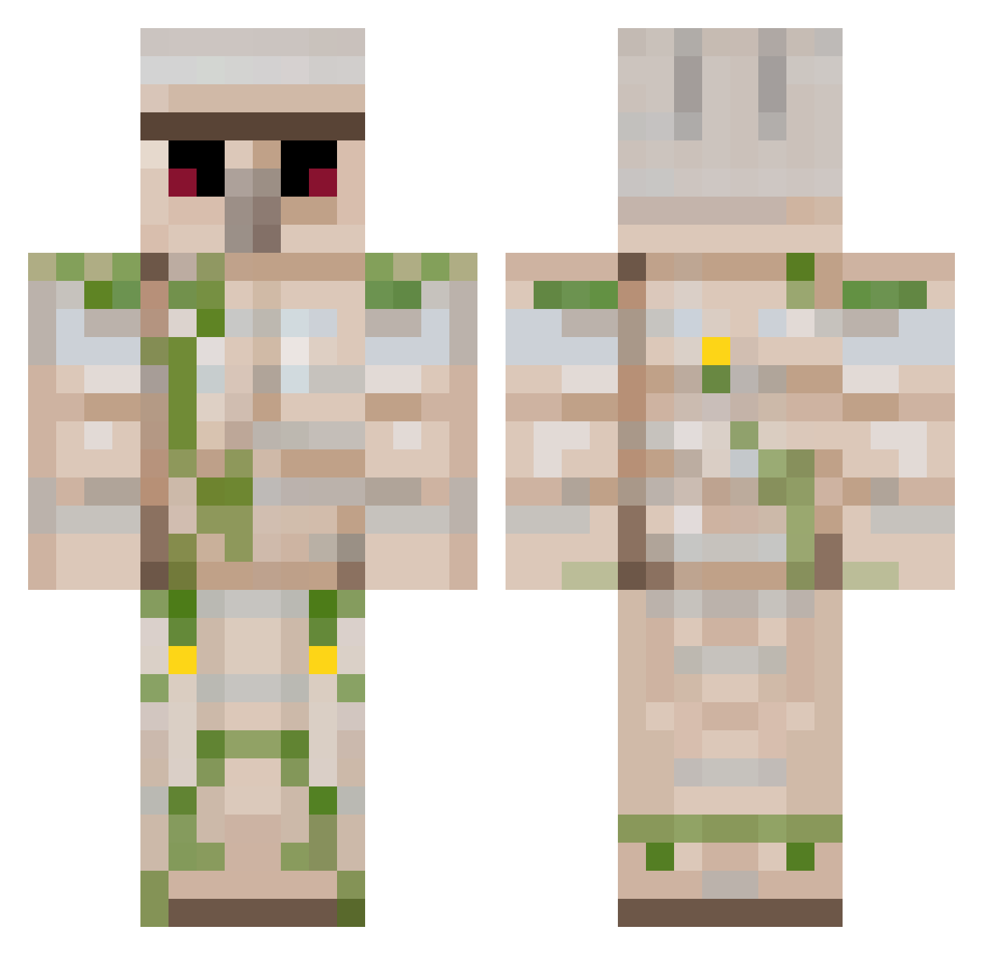 JZebra Minecraft skin, front and back view