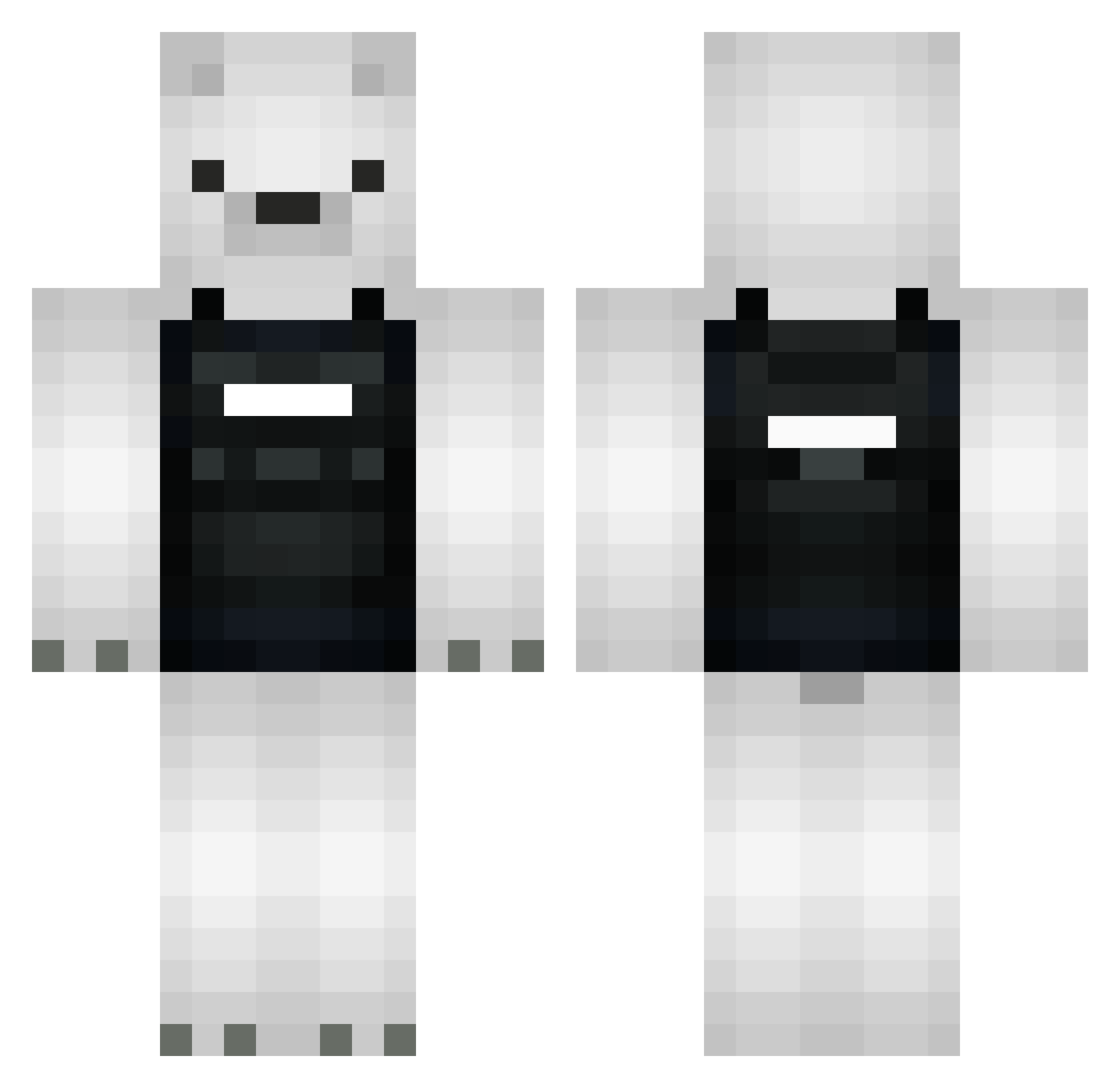 xcyyx Minecraft skin, front and back view