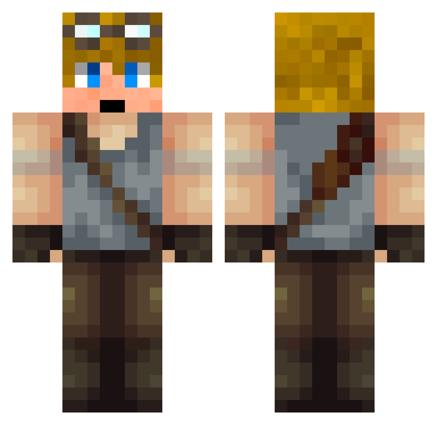 nuneszinFLAME Minecraft skin, front and back view