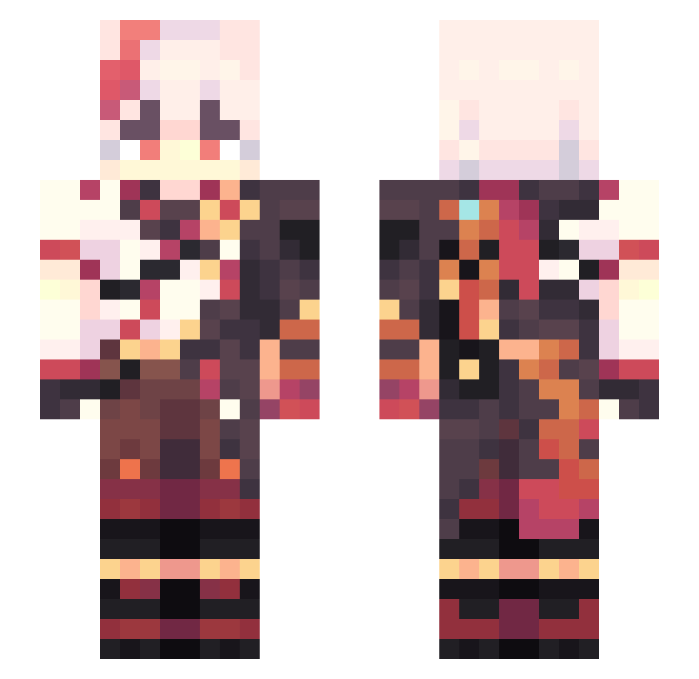 BeeMafia Minecraft skin, front and back view