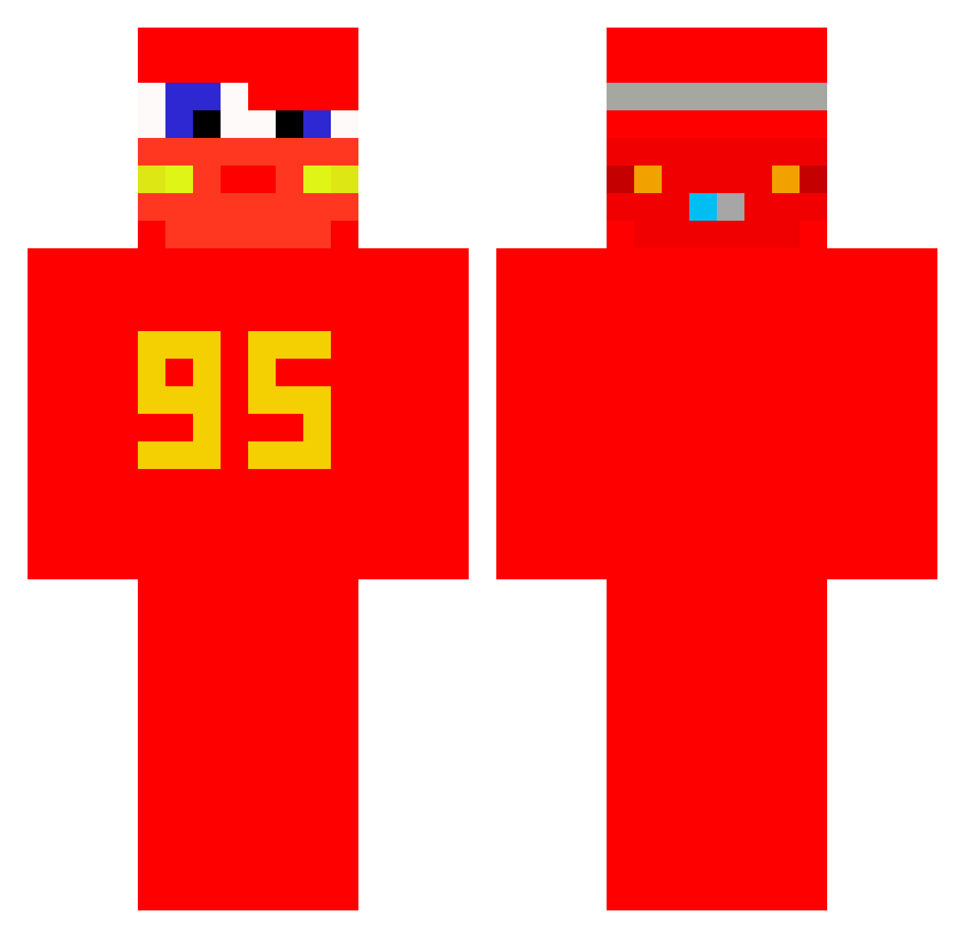 freezegfx Minecraft skin, front and back view