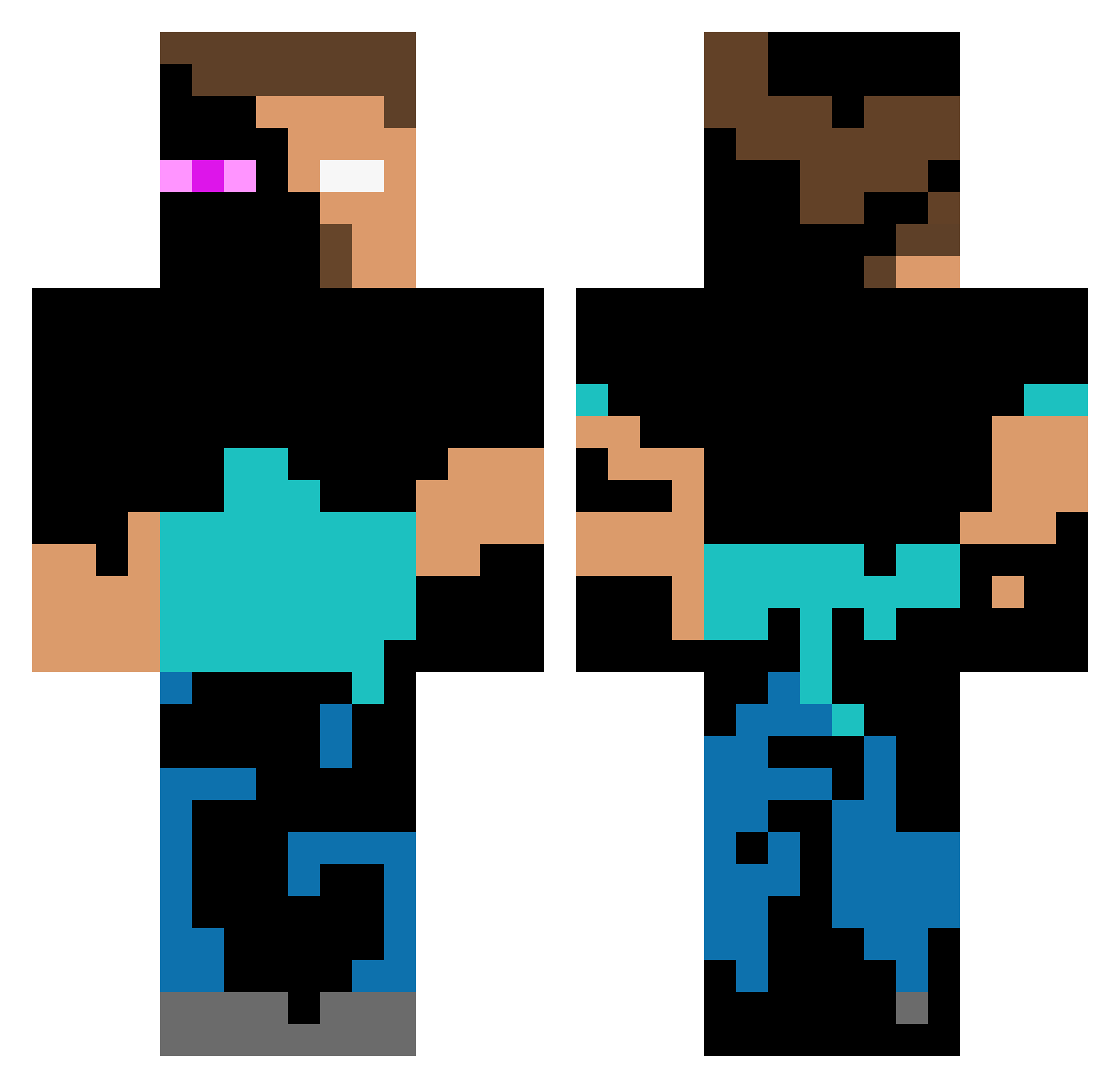 Ras0r1 Minecraft skin, front and back view