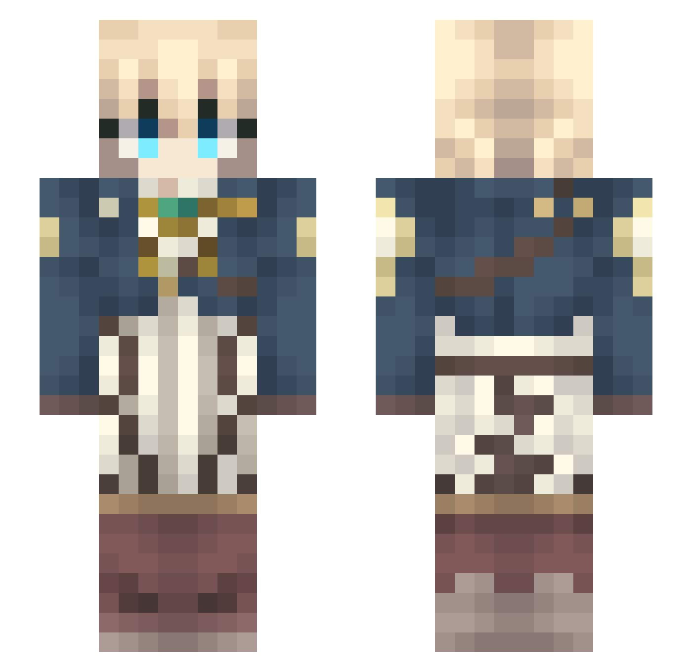 _Mathu Minecraft skin, front and back view
