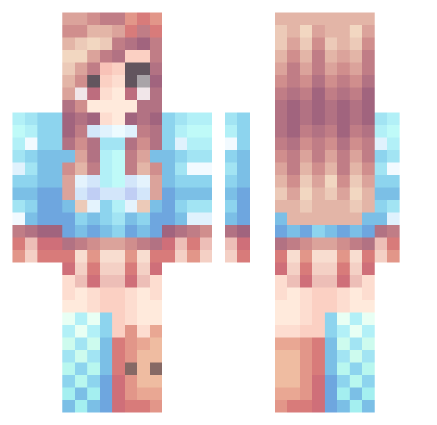 YodelingCookie Minecraft skin, front and back view