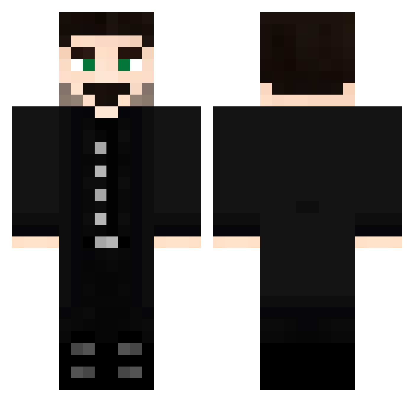 Squire Minecraft skin, front and back view