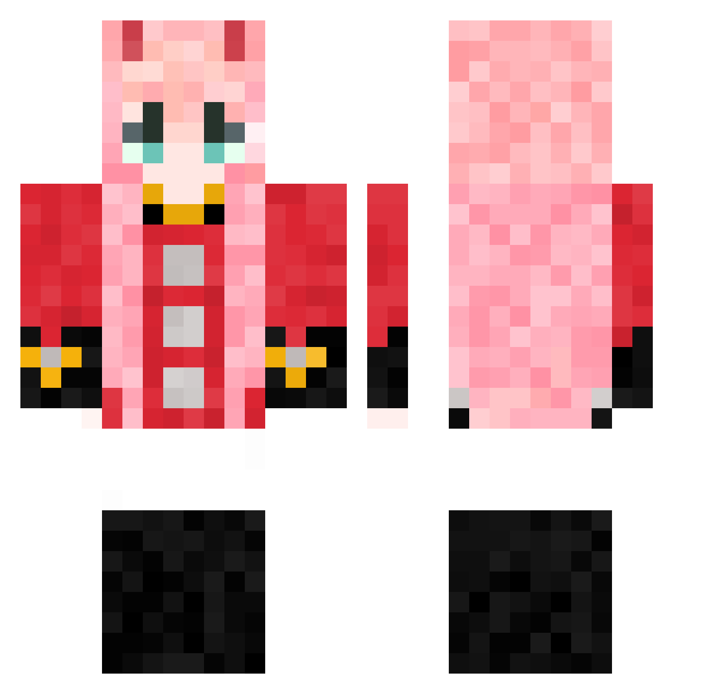 vFRN Minecraft skin, front and back view