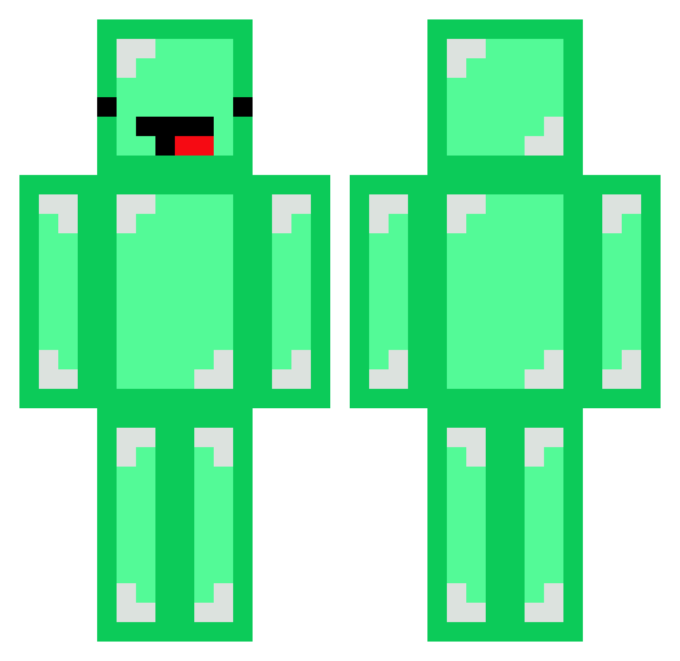 Cluelessmanpog Minecraft skin, front and back view