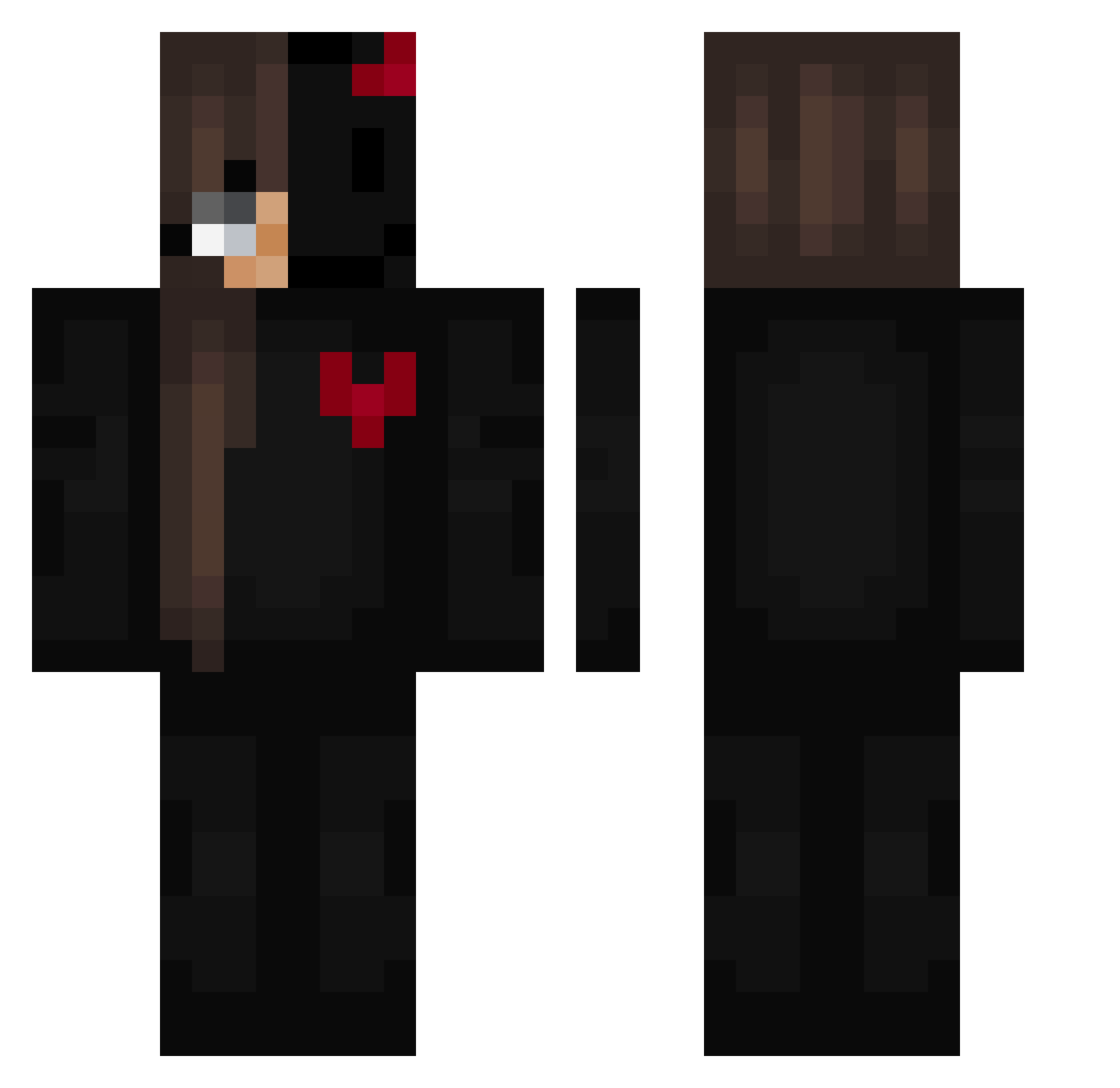 lxniq Minecraft skin, front and back view