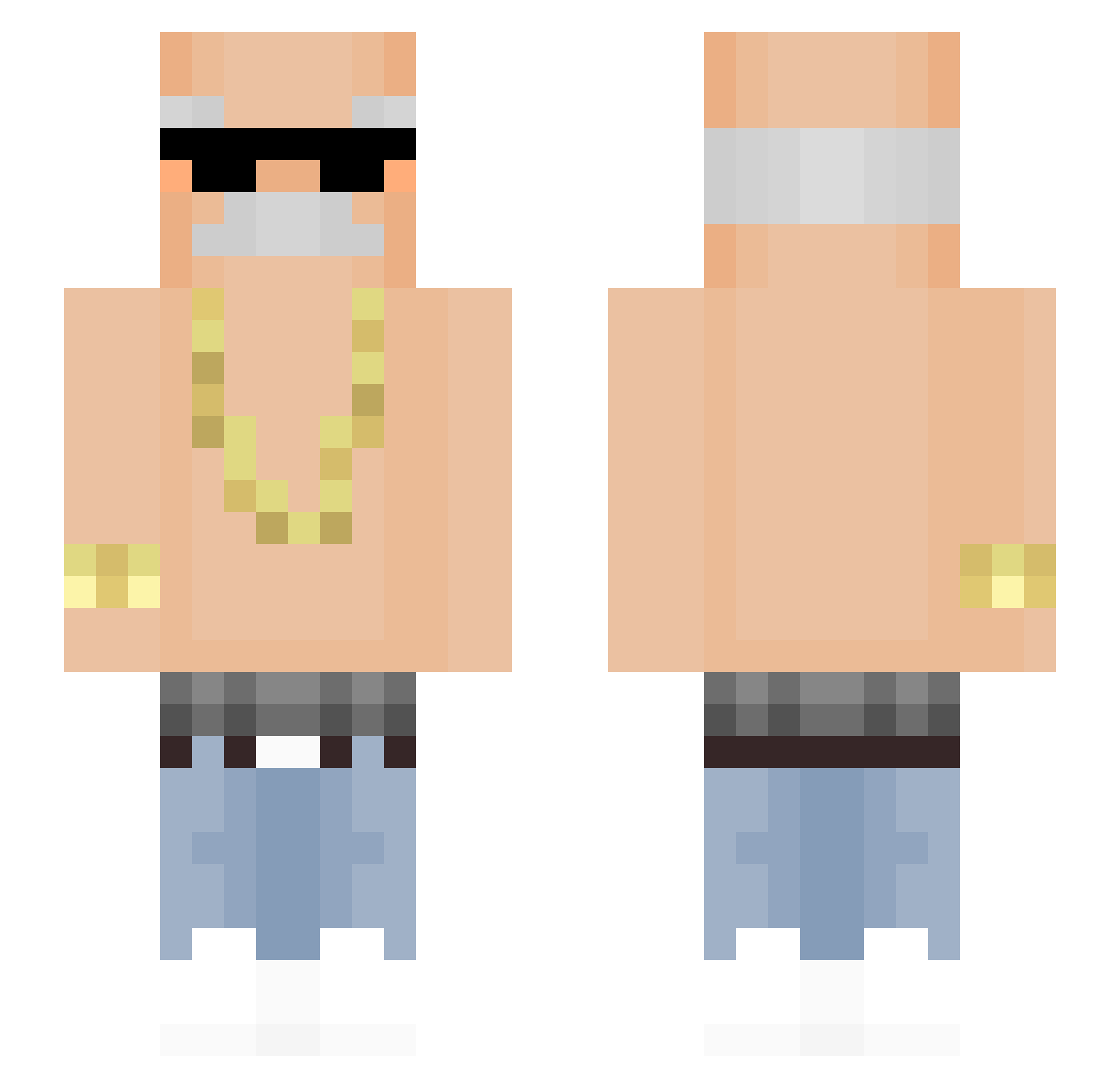 Nanelito Minecraft skin, front and back view