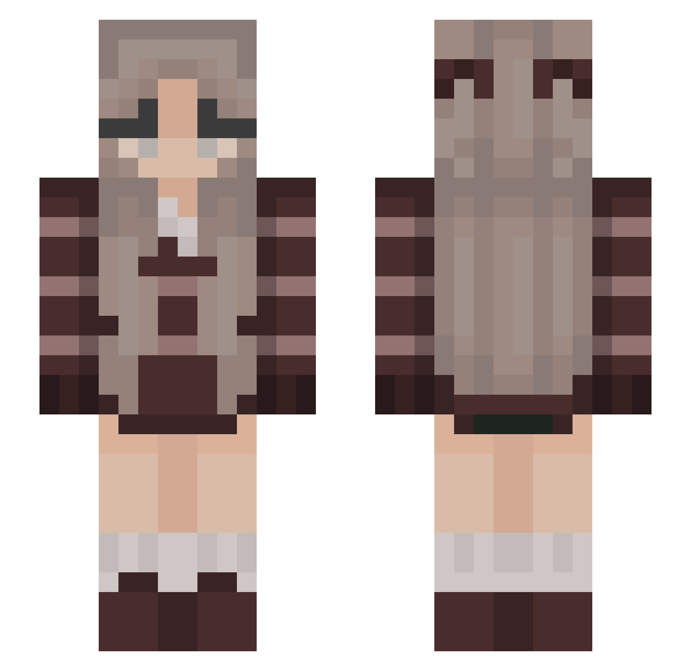 Bianca_Adriana Minecraft skin, front and back view