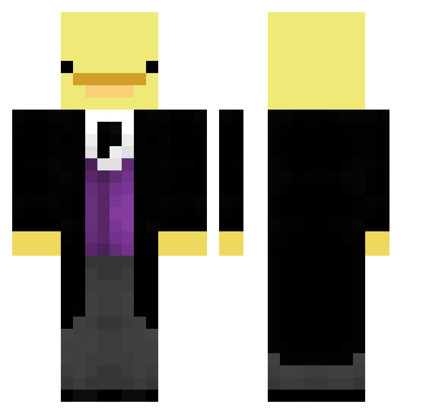 Yerradan Minecraft skin, front and back view