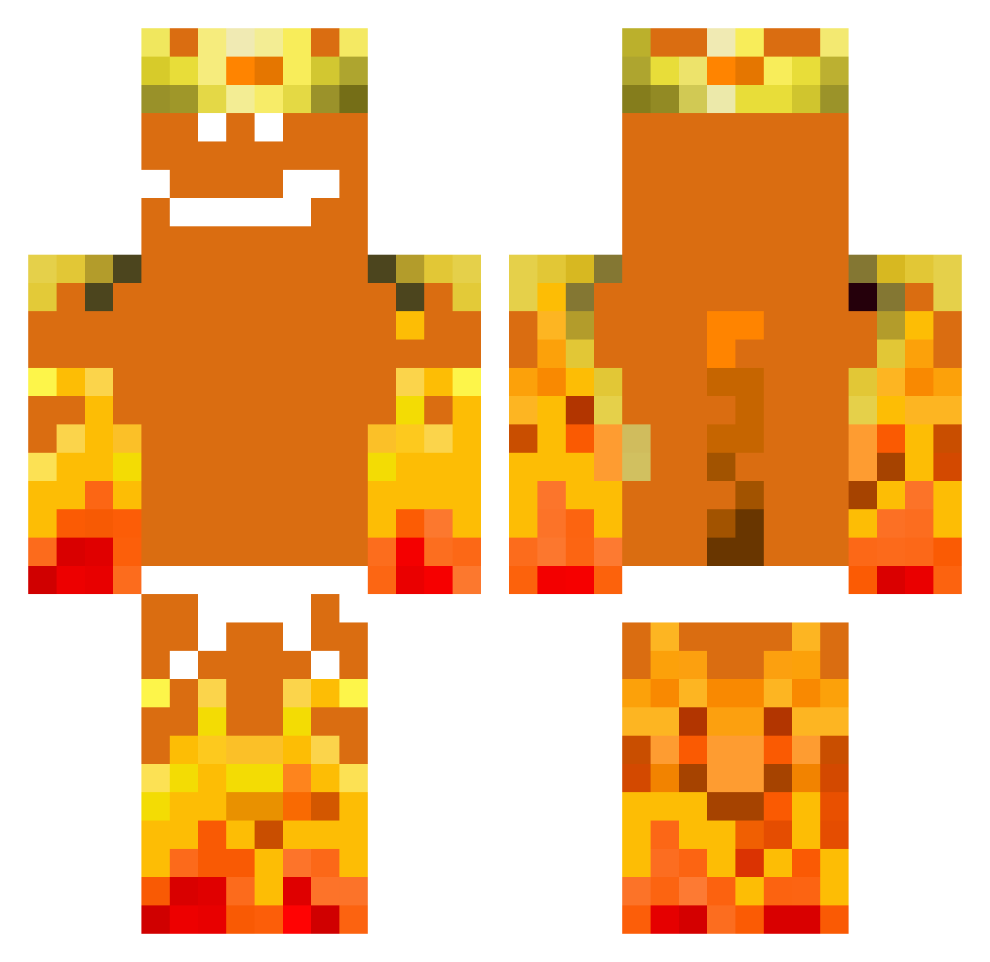 EmberNinja Minecraft skin, front and back view