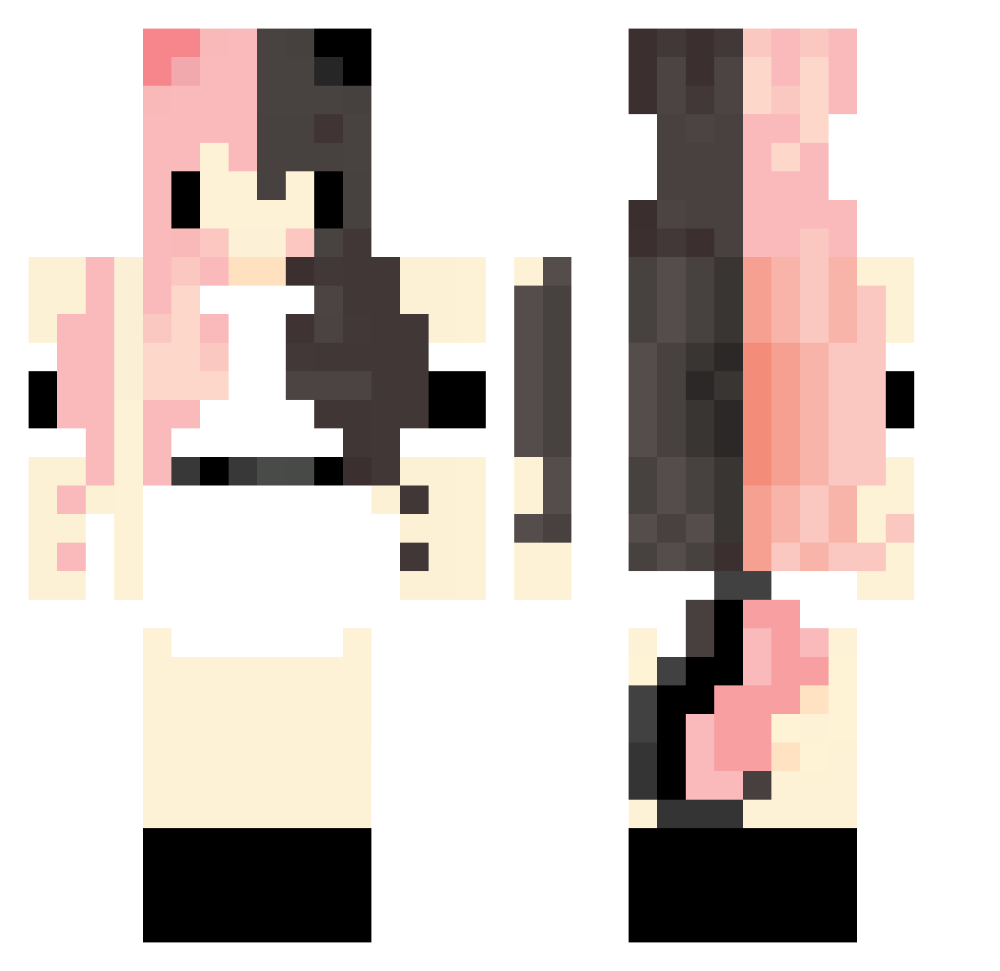 Crystal Minecraft skin, front and back view