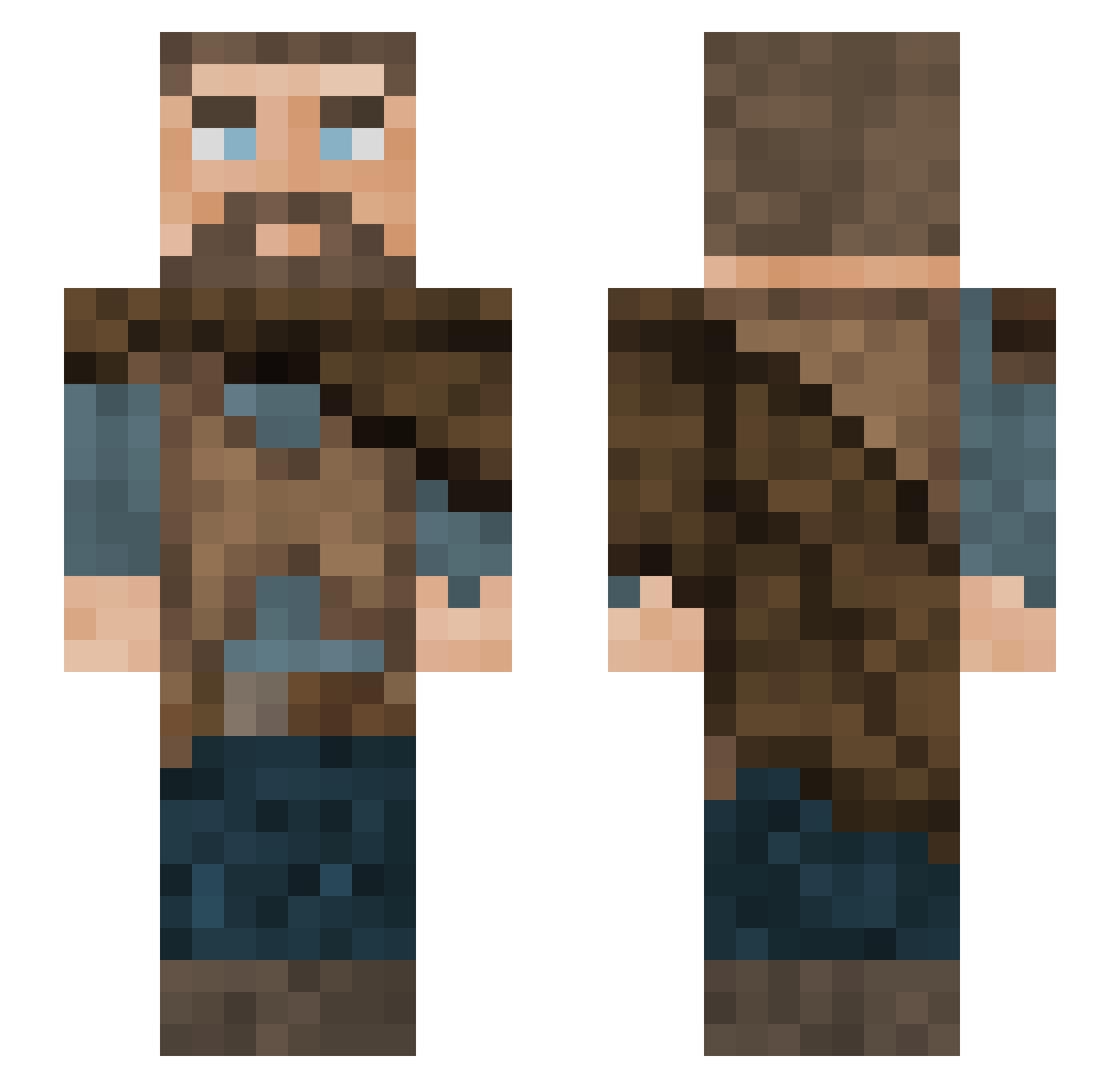 Jumba Minecraft skin, front and back view