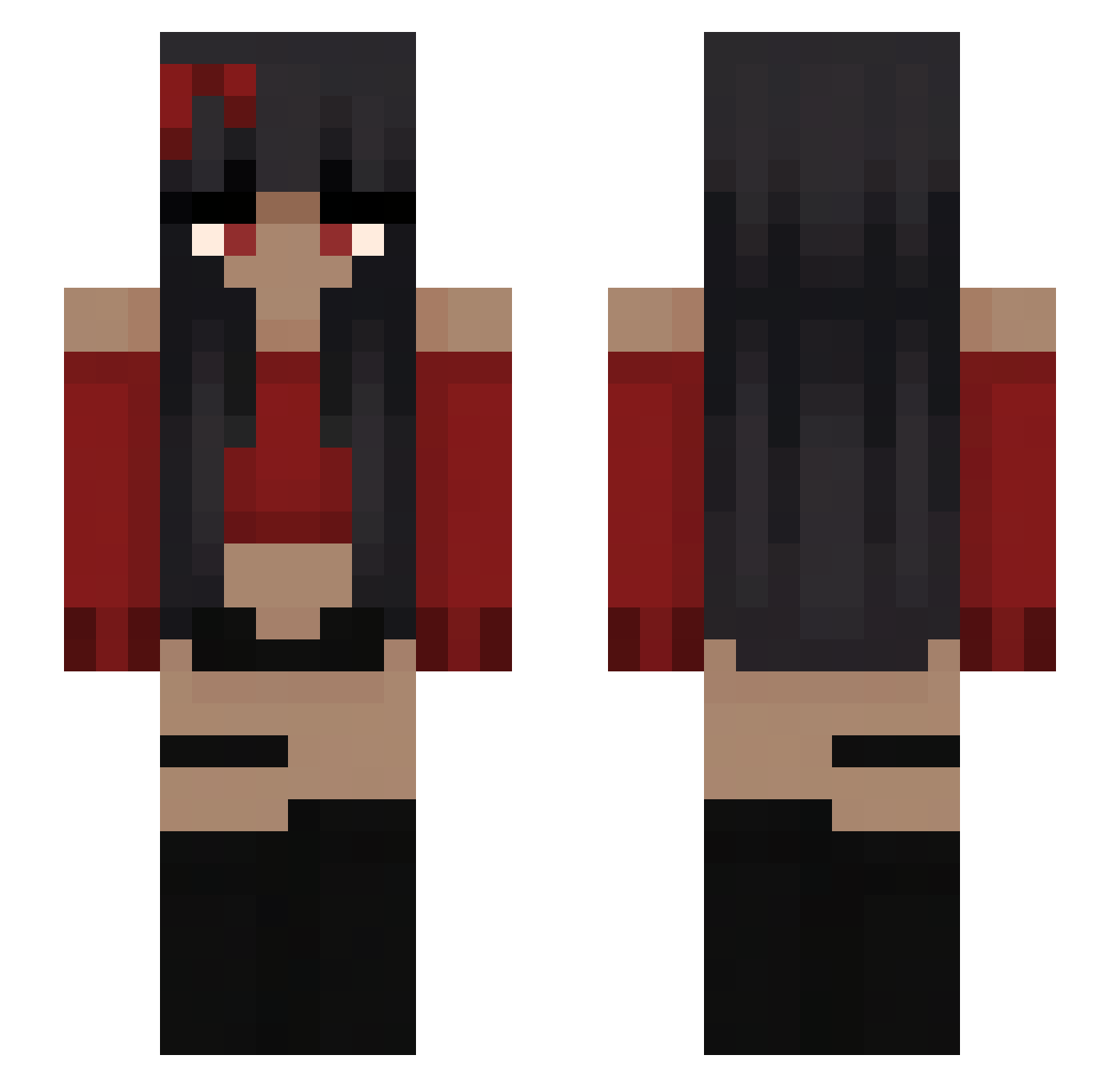 sillyblissgirl Minecraft skin, front and back view