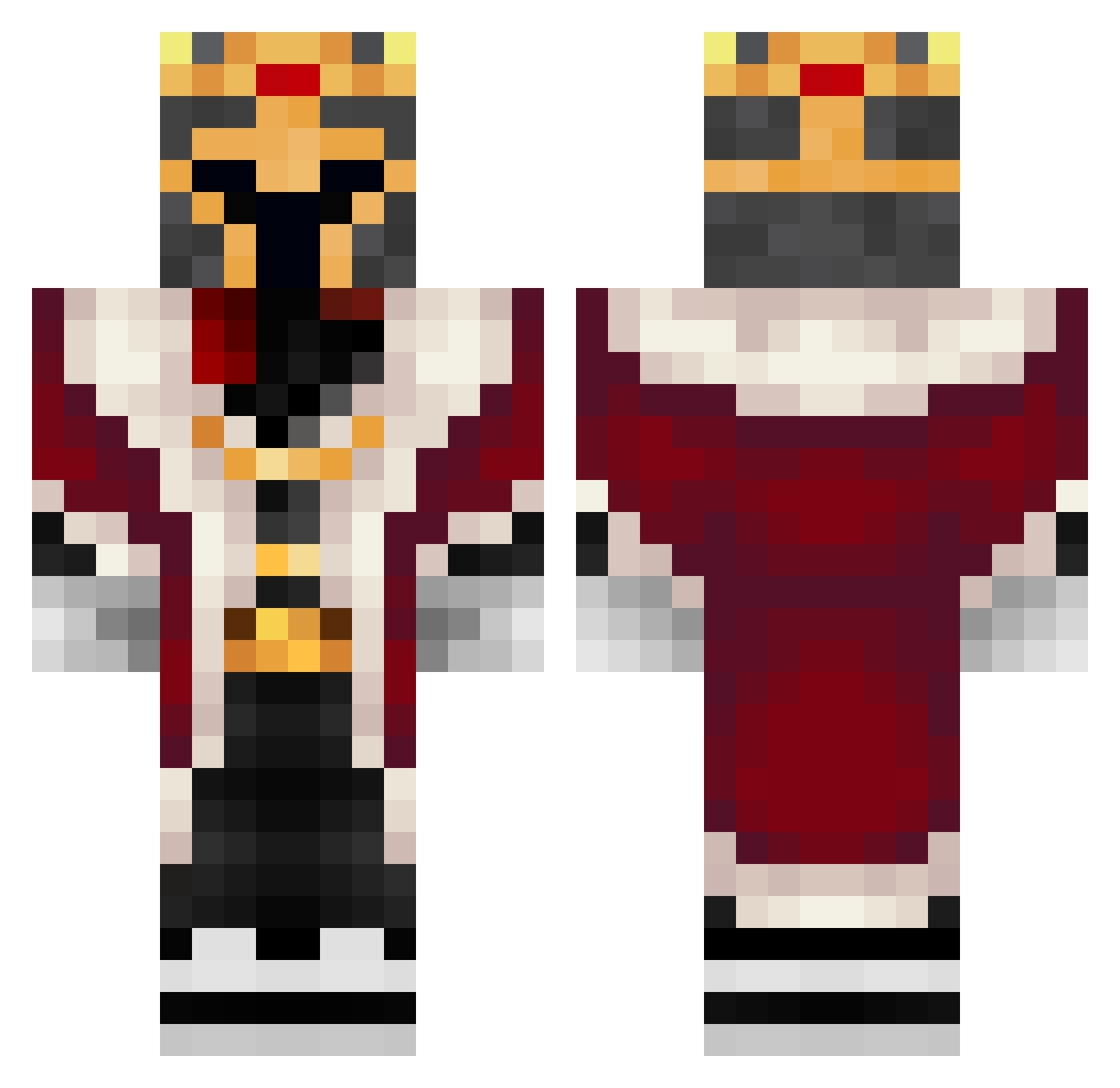 DaKIEF Minecraft skin, front and back view
