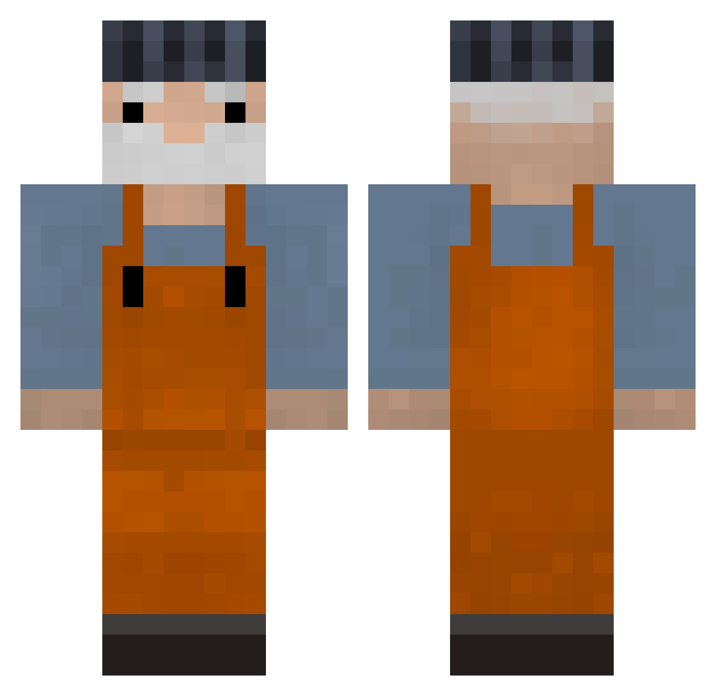 Foryz Minecraft skin, front and back view