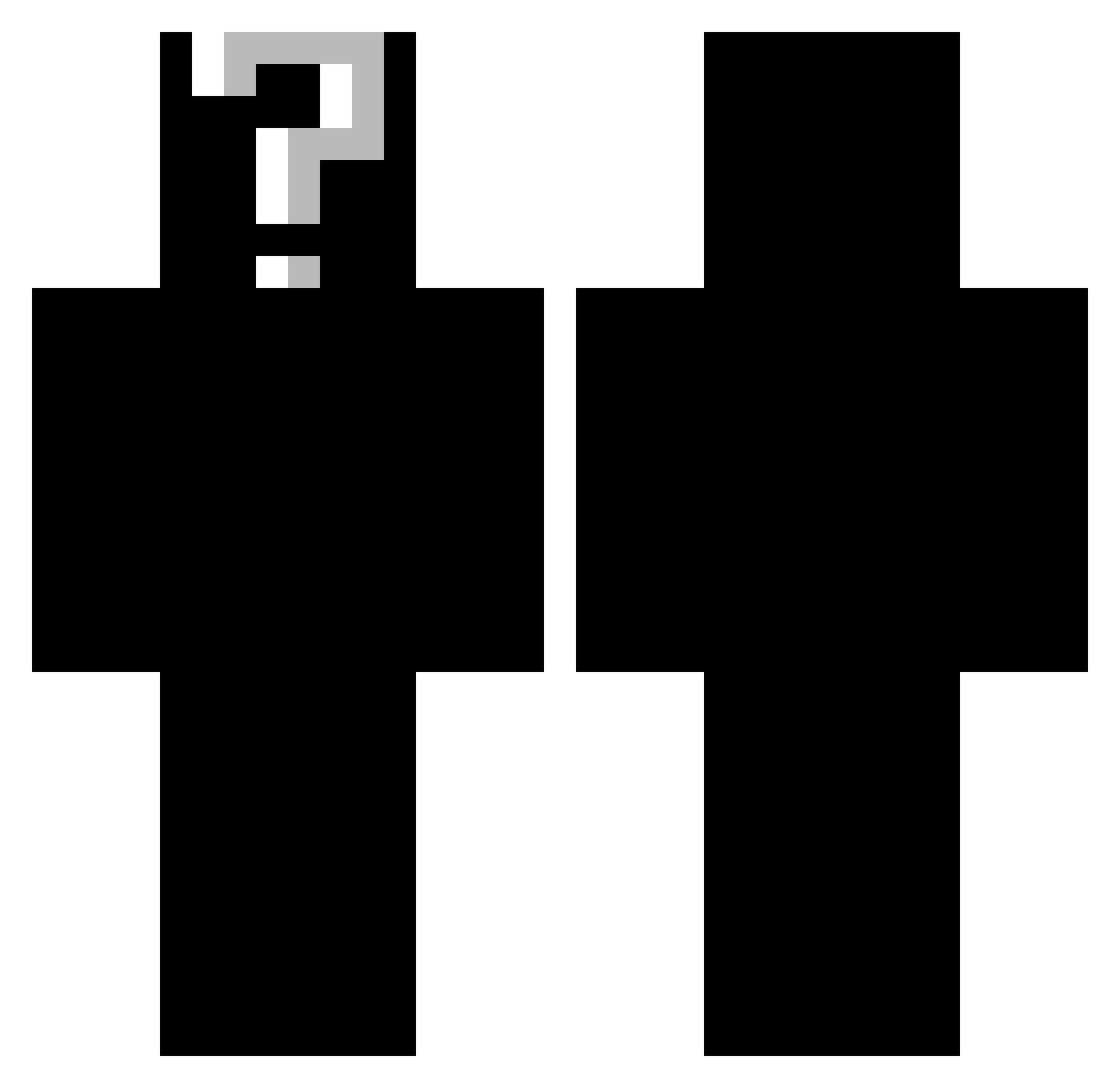 JL40 Minecraft skin, front and back view