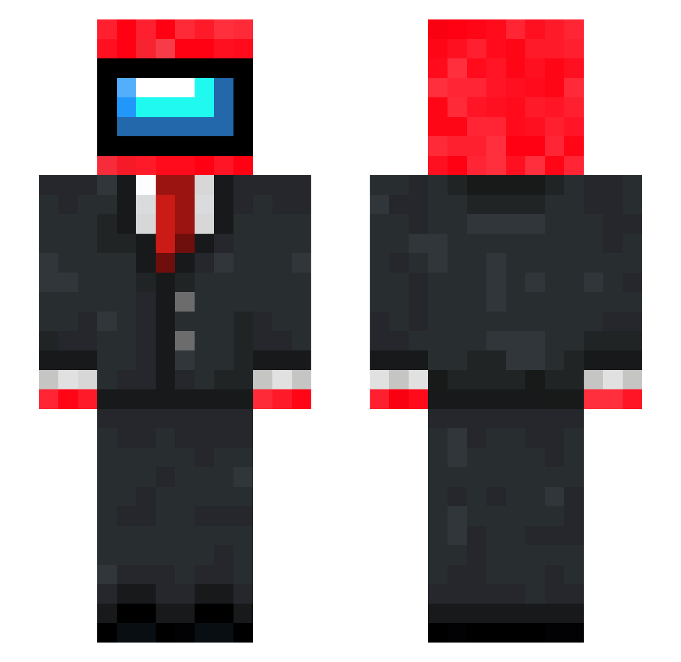 EarlobeTime Minecraft skin, front and back view
