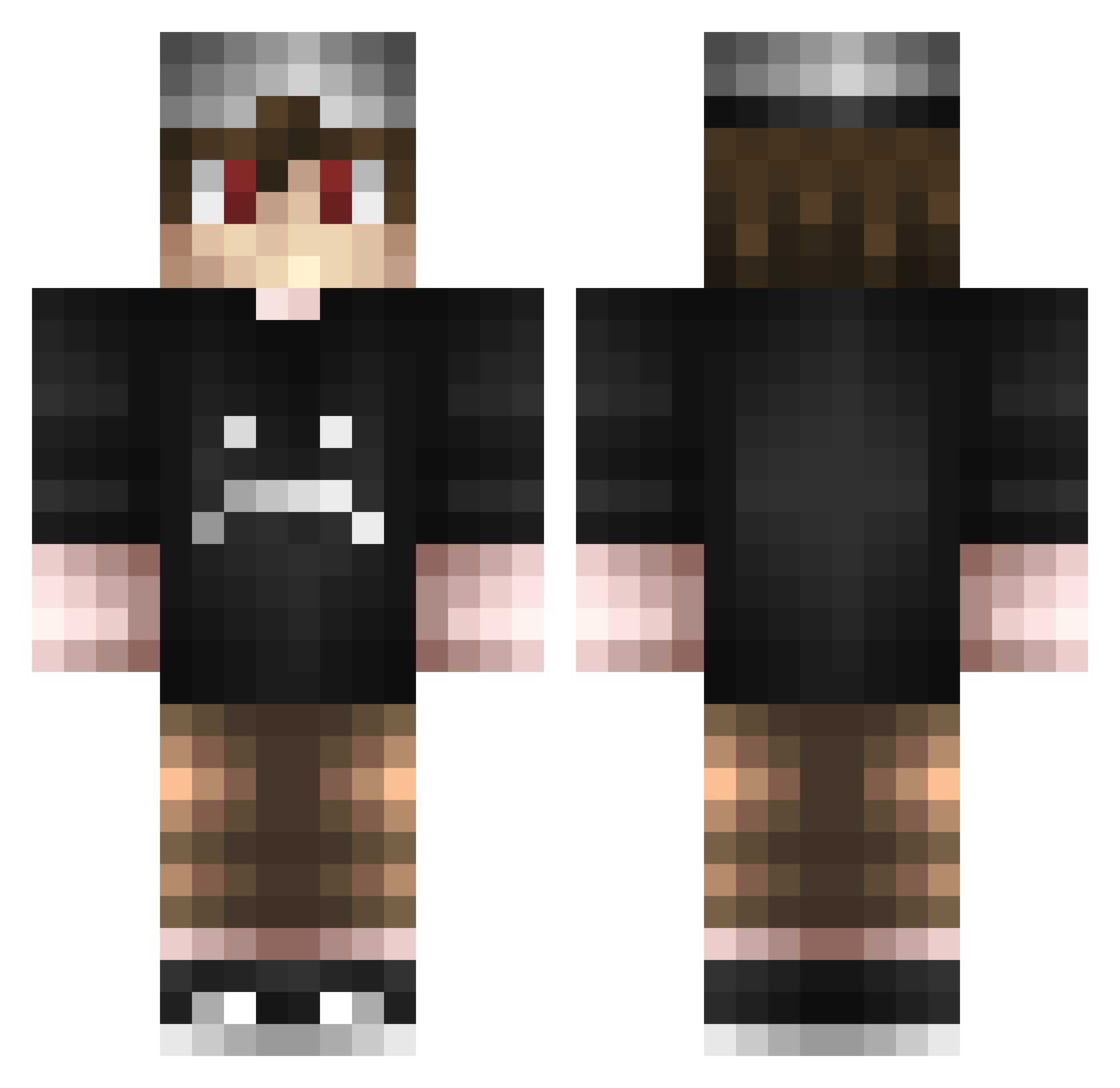 Exlinger Minecraft skin, front and back view
