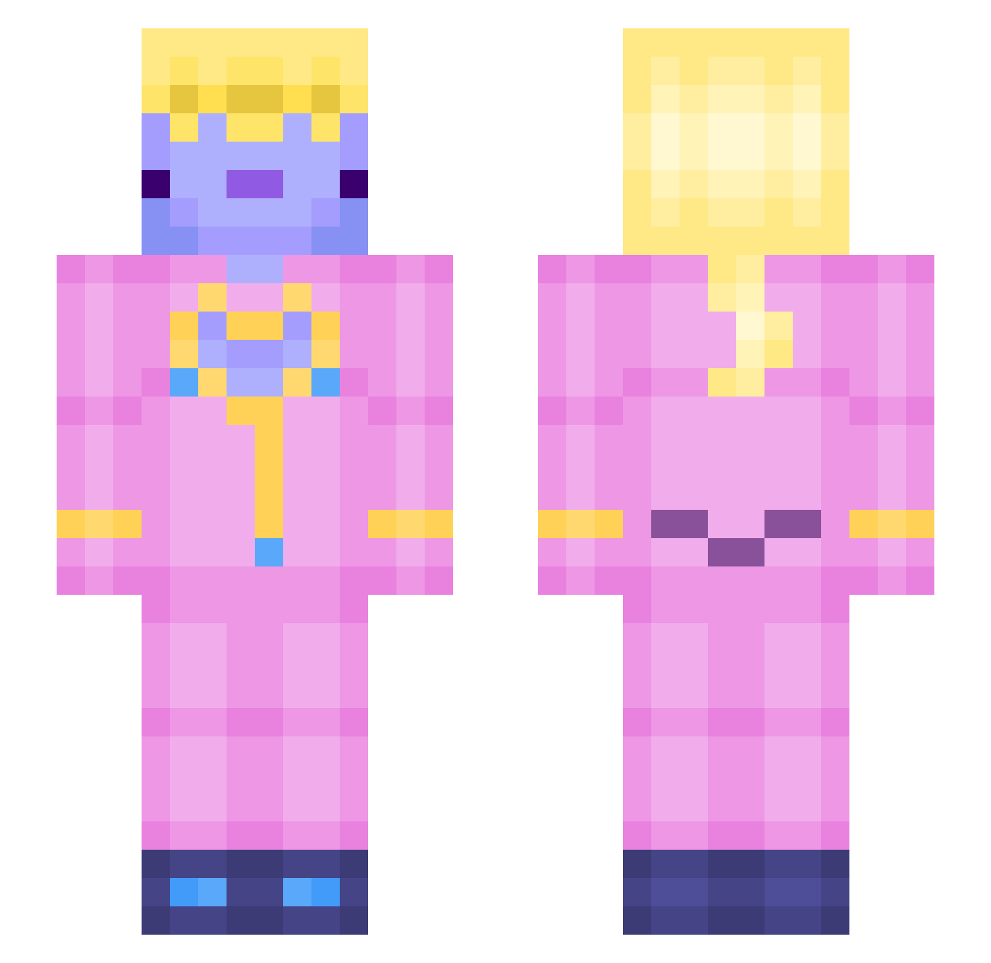 McLvnMotorOilBob Minecraft skin, front and back view