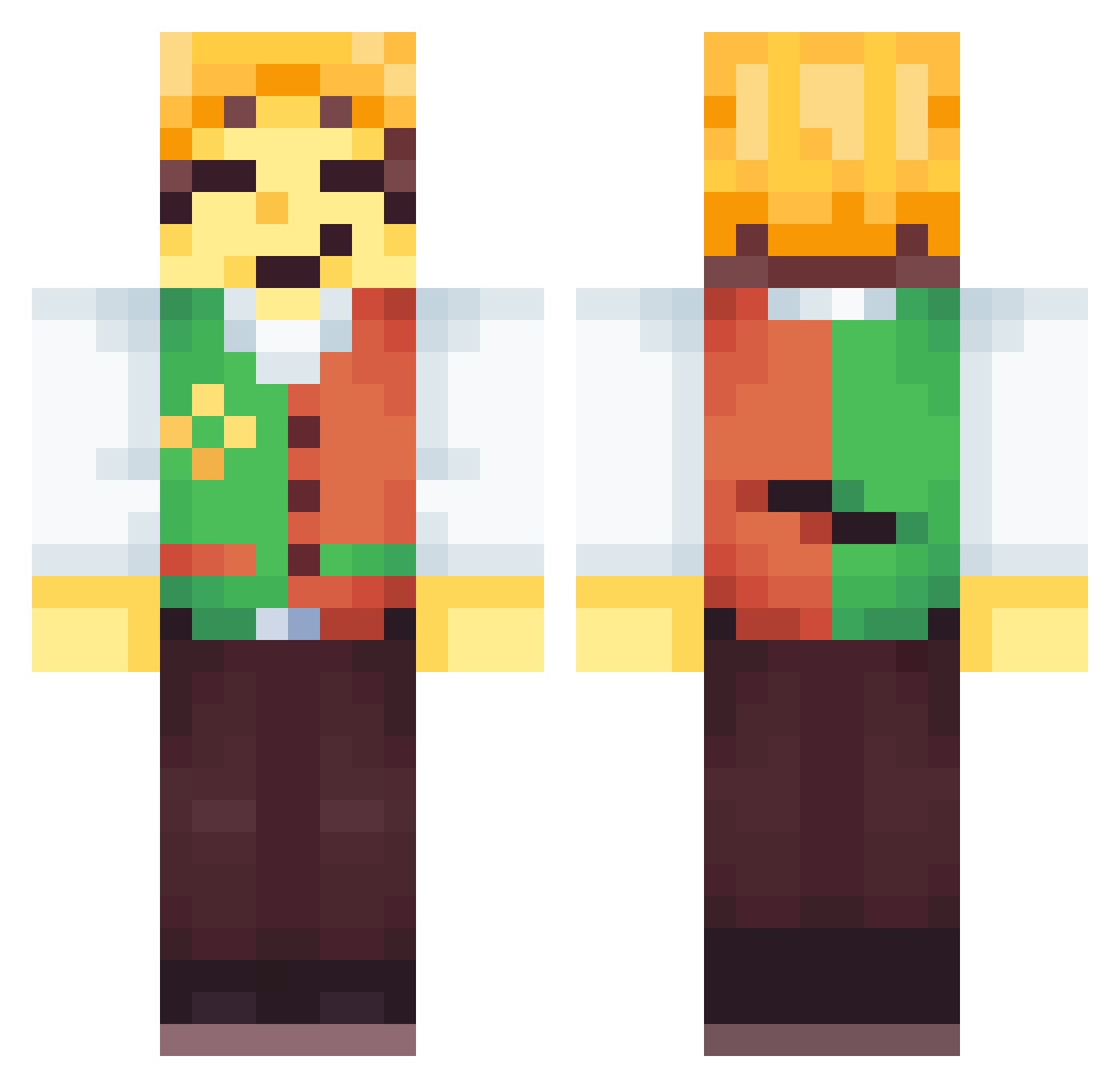 Sojahn09 Minecraft skin, front and back view